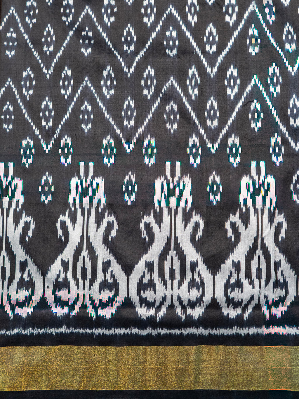 Black Pochampally Zari Silk Saree