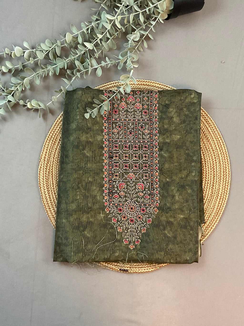 Deep Green Kalamkari Dress Material