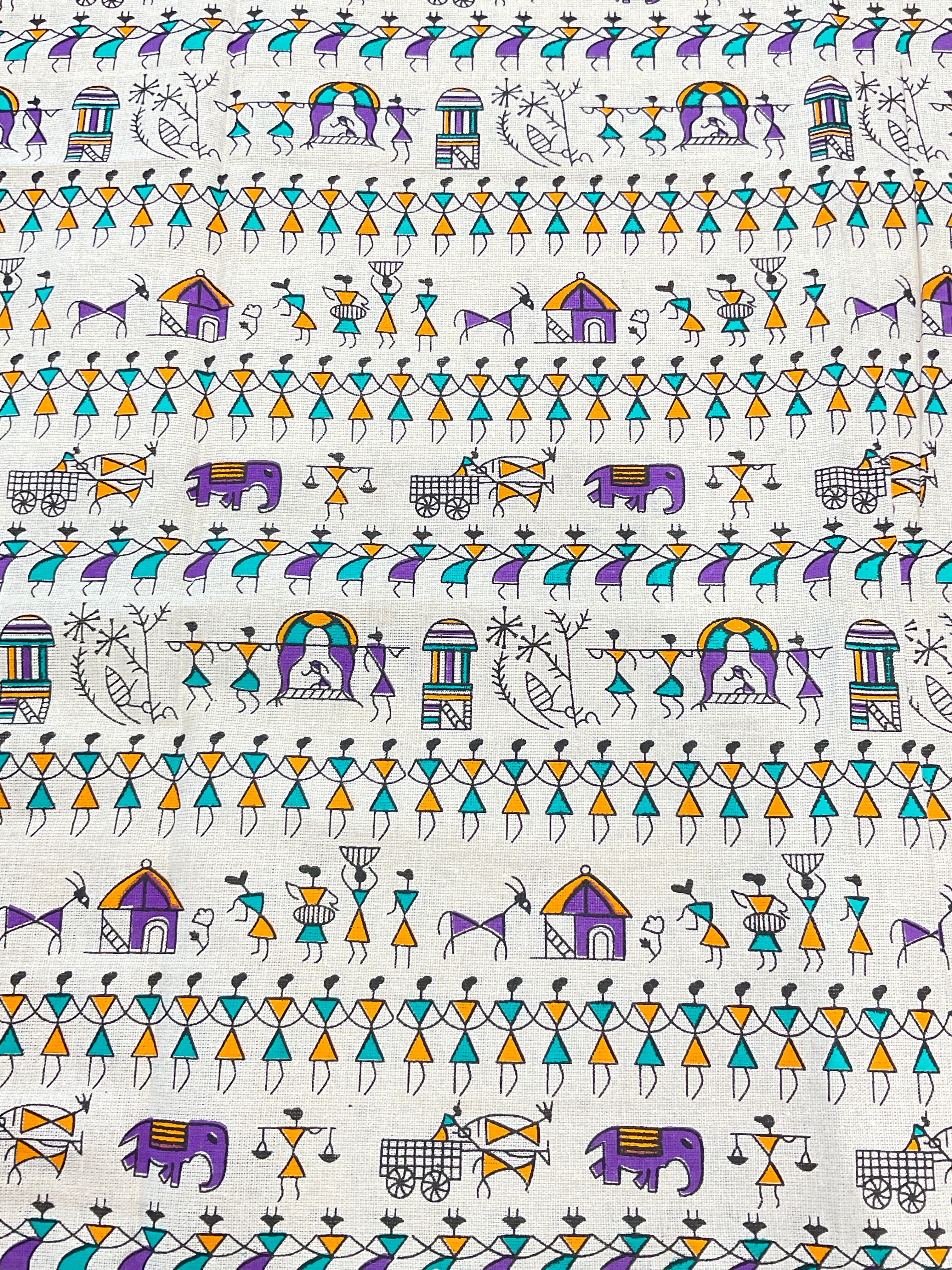 Kalamkari Vareli Printed Cotton Fabric