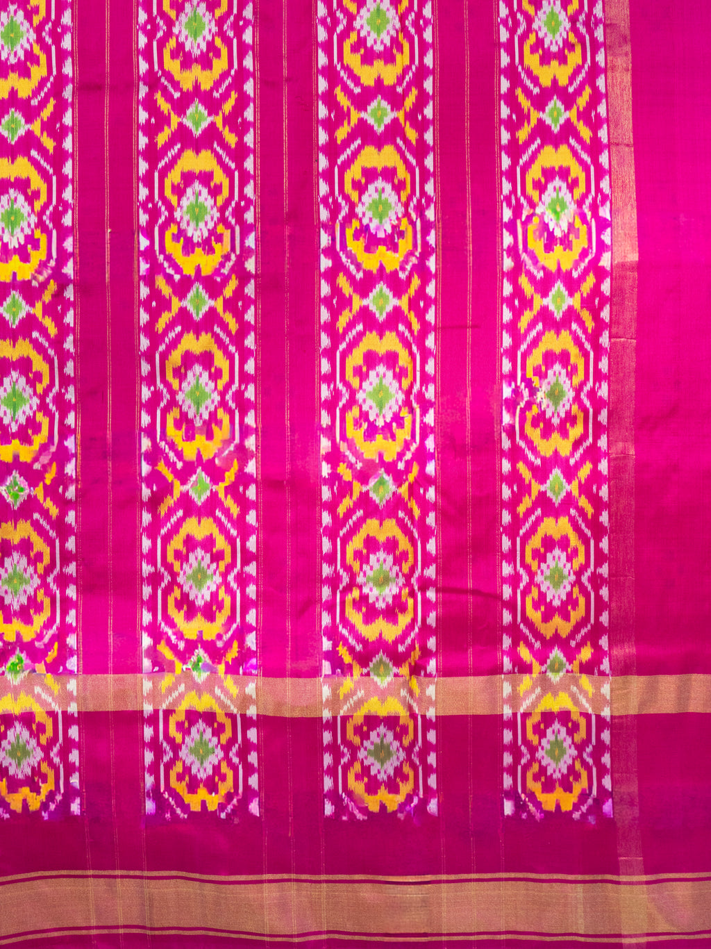 Deep Pink Pochampally Ikat Saree
