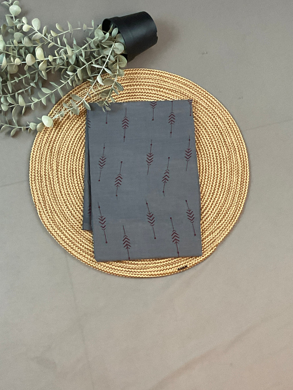 Grey & Maroon Batik Dress Material