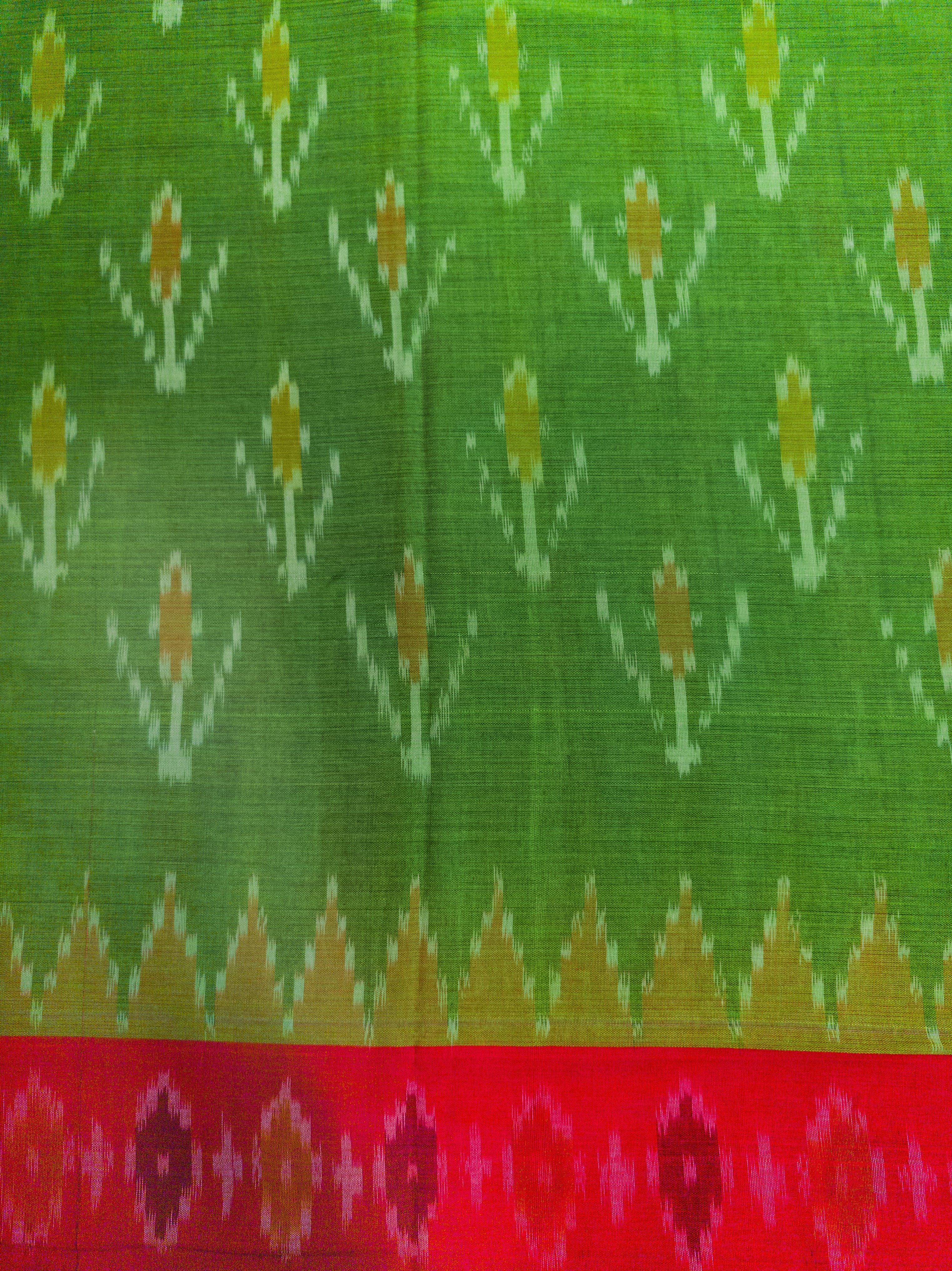 Deep Green Pochampally Cotton Saree