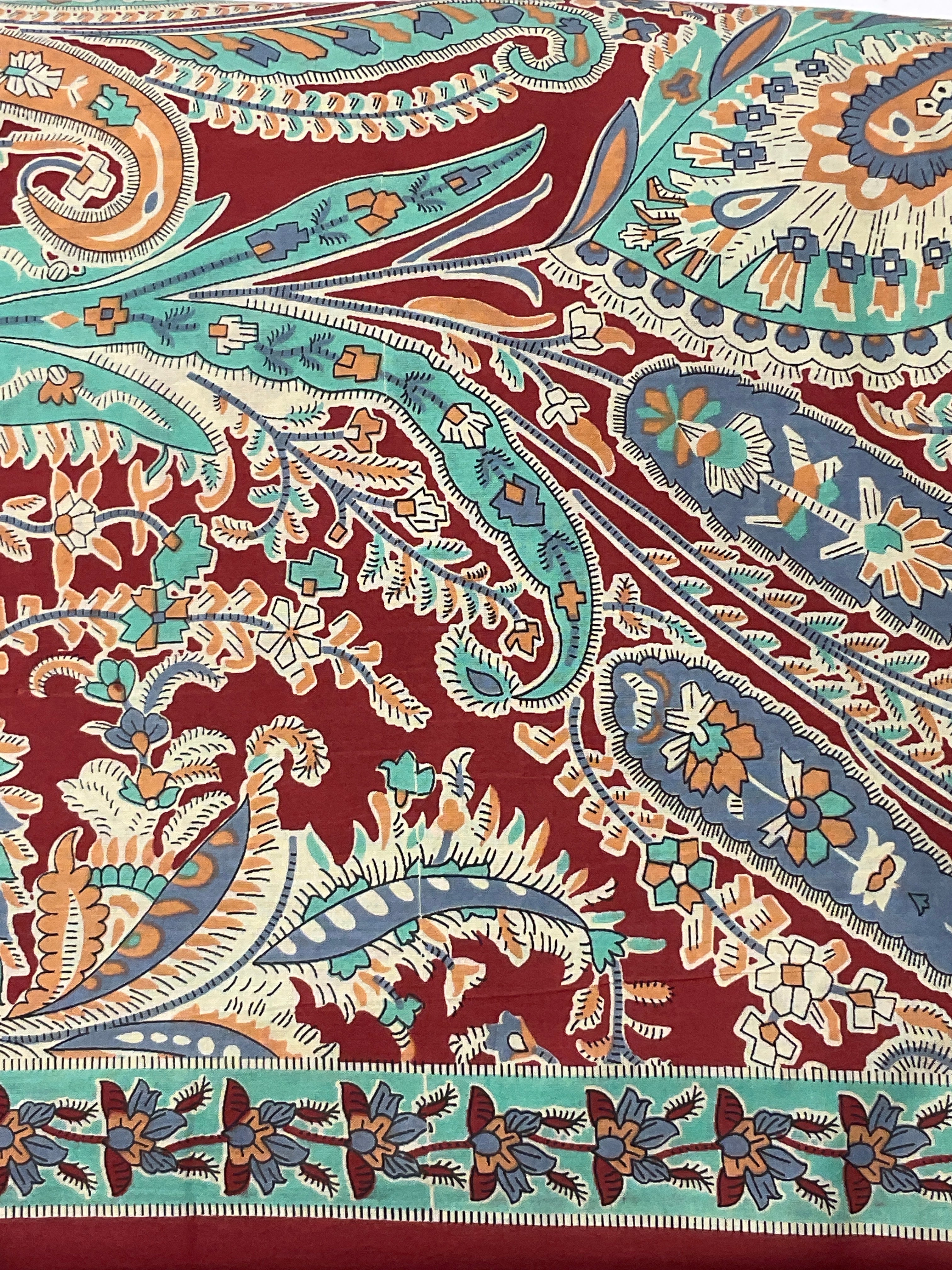 Red Pochampally Patola Fabric