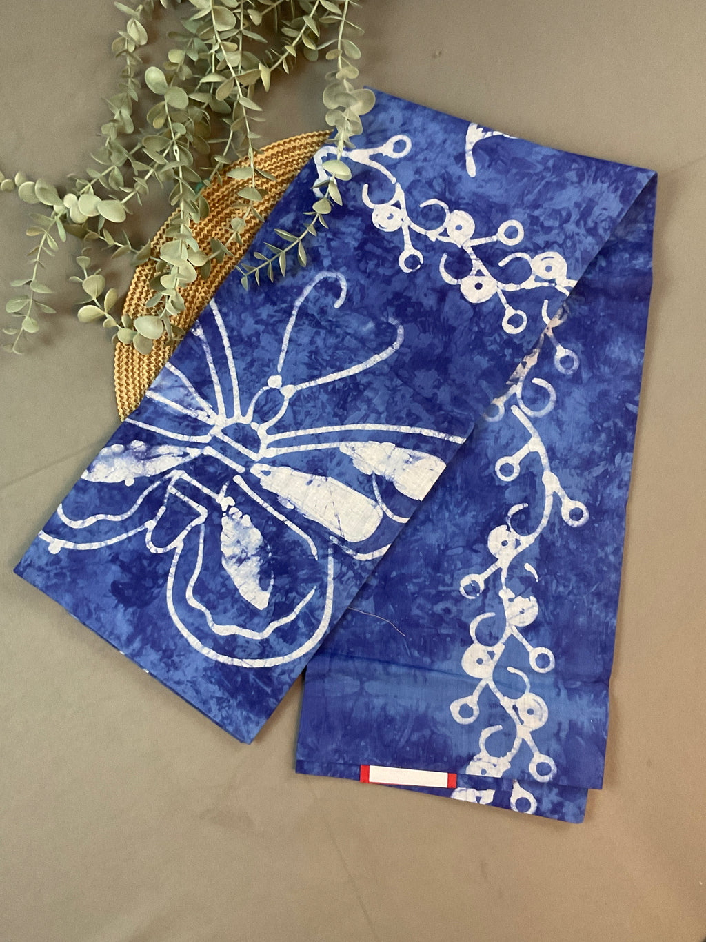 Blue Batik Print Dress Material