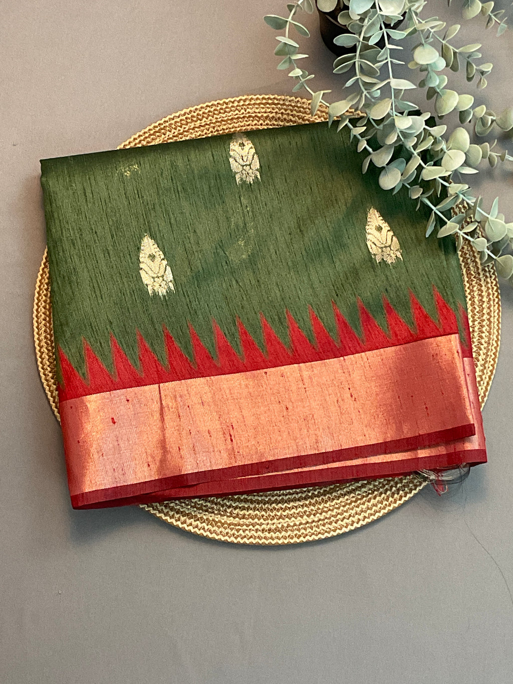 Green Nizami Raw Silk Saree