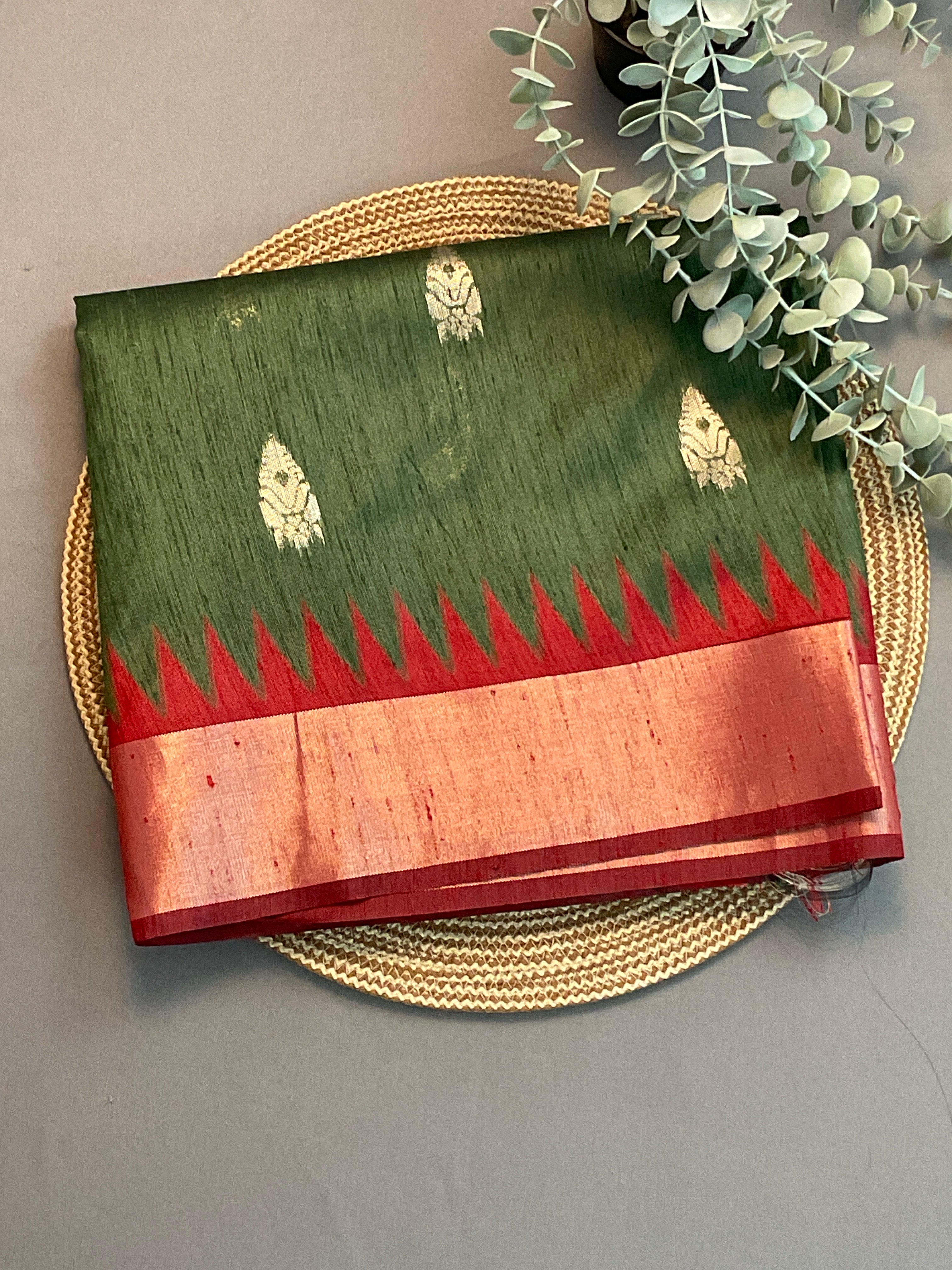 Green Nizami Raw Silk Saree