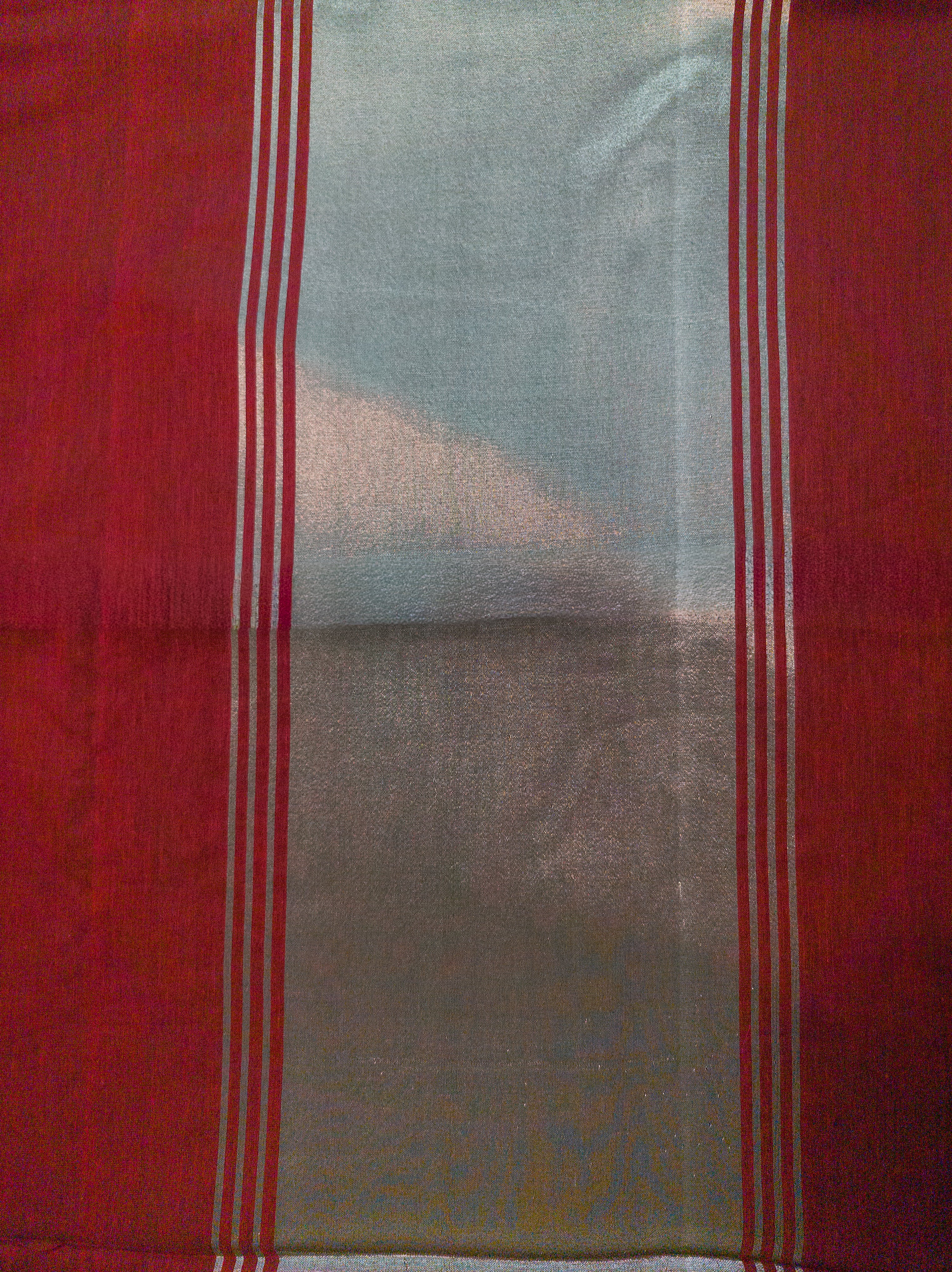 Red Pochampally Zari Cotton Saree
