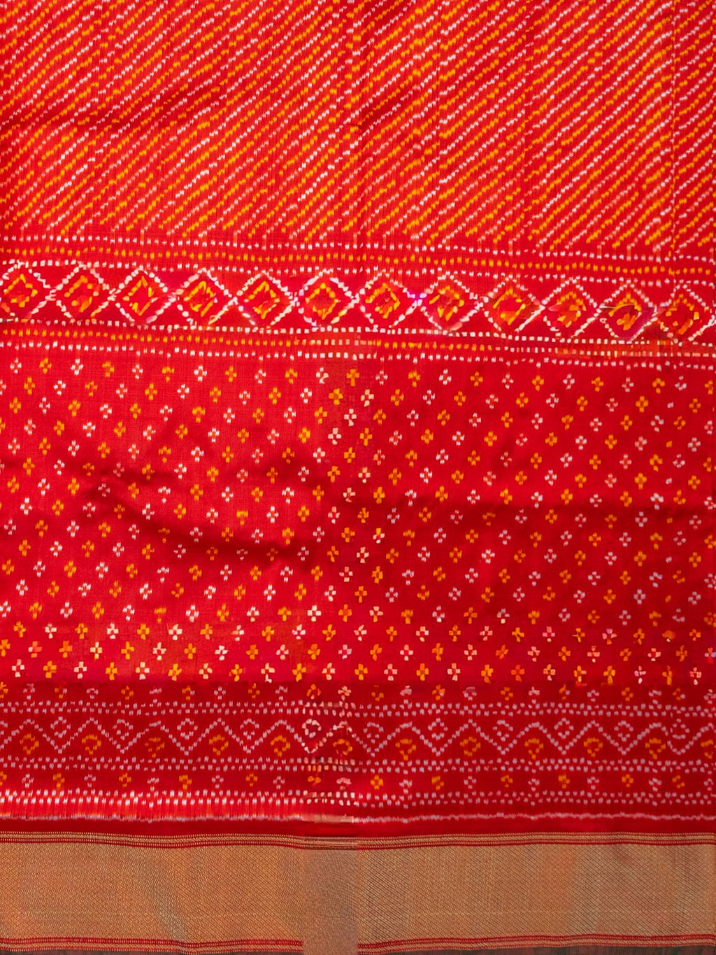Deep Red Pochampally Bandhini Saree