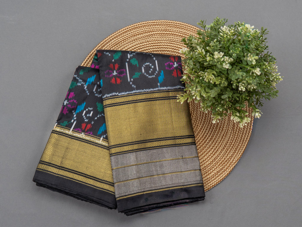 Pochampally Floral Ikat Silk Saree