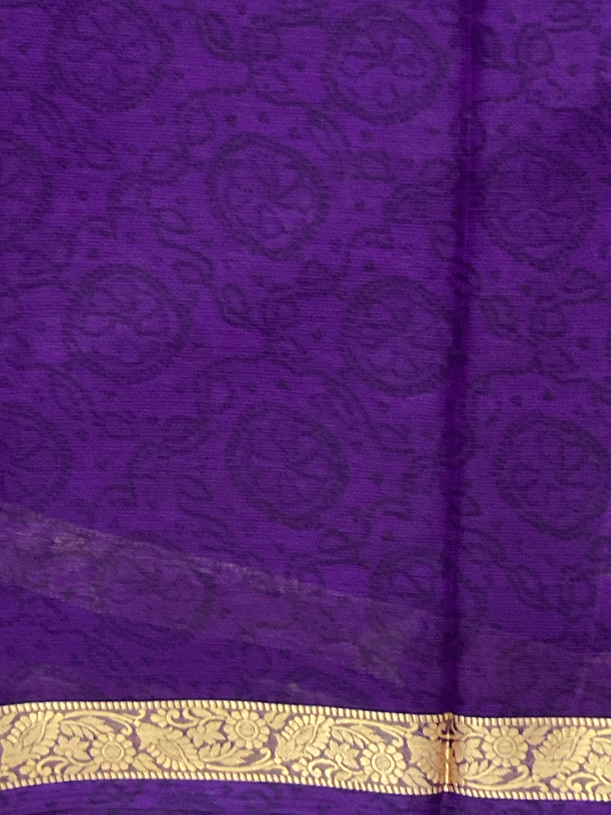 Bandini Printed Georgette Saree with Golden Weaving Border, Designer Pallu & Blouse – Purple