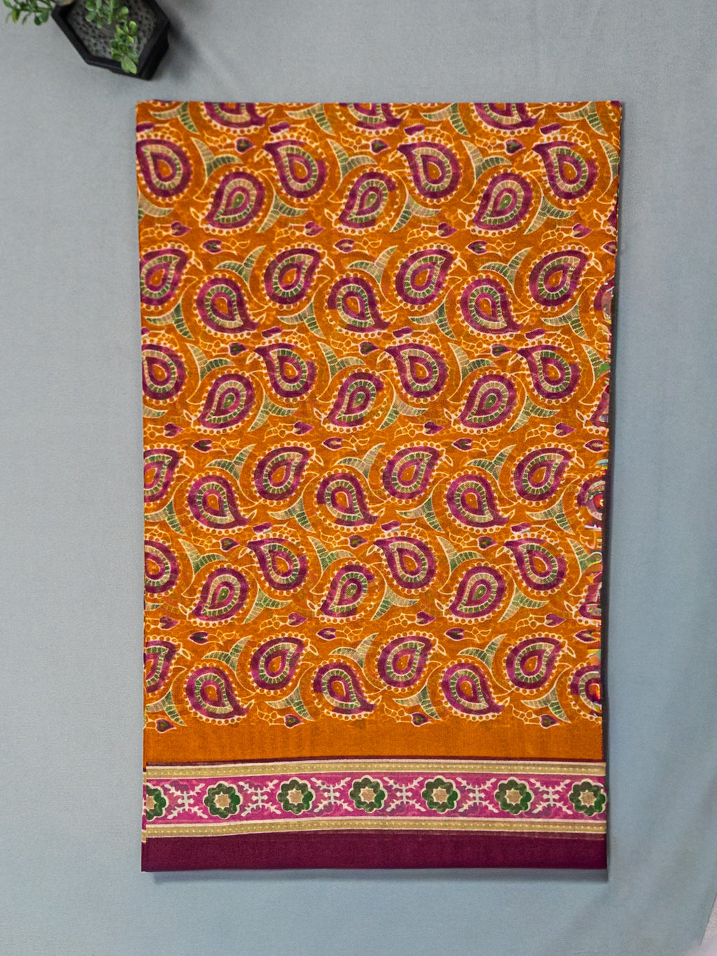 Kalamkari Indo cotton with contrast blouse