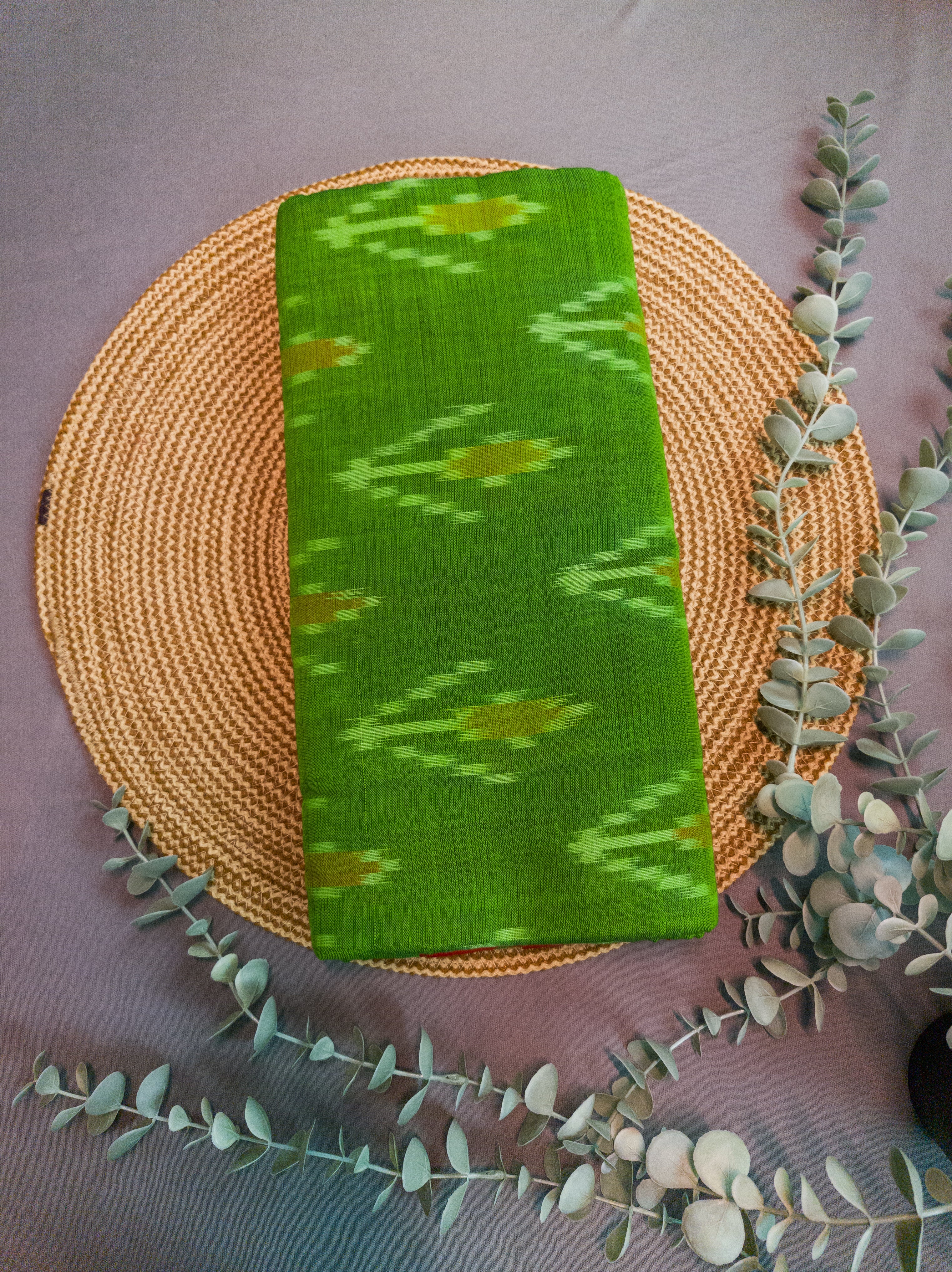 Deep Green Pochampally Cotton Saree