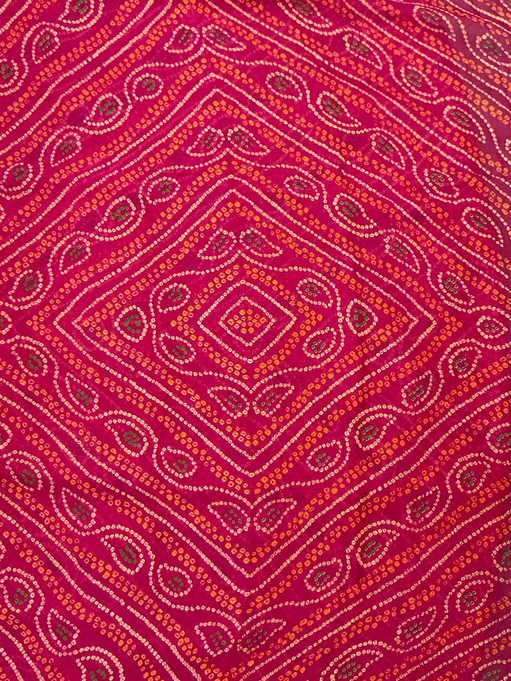 Bandini Printed Georgette Saree with Golden Weaving Border, Designer Pallu & Blouse – Pink