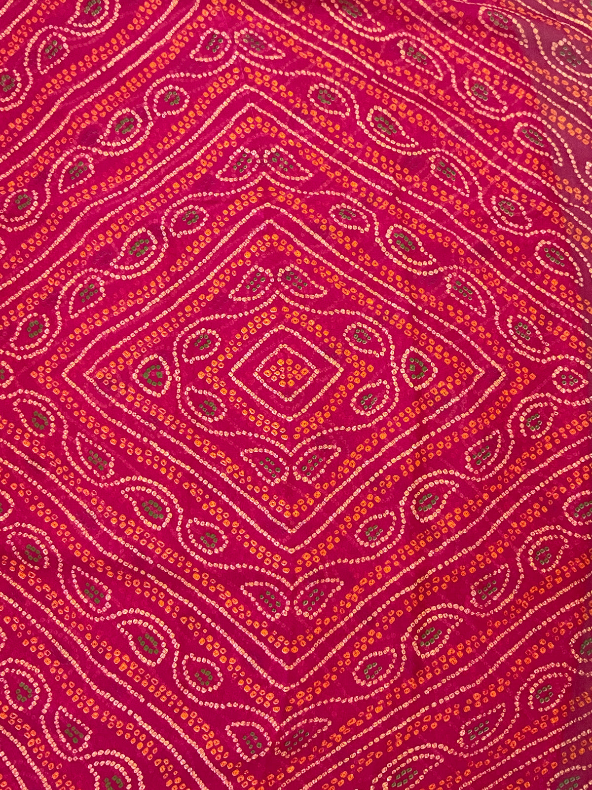 Bandini Printed Georgette Saree with Golden Weaving Border, Designer Pallu & Blouse – Pink