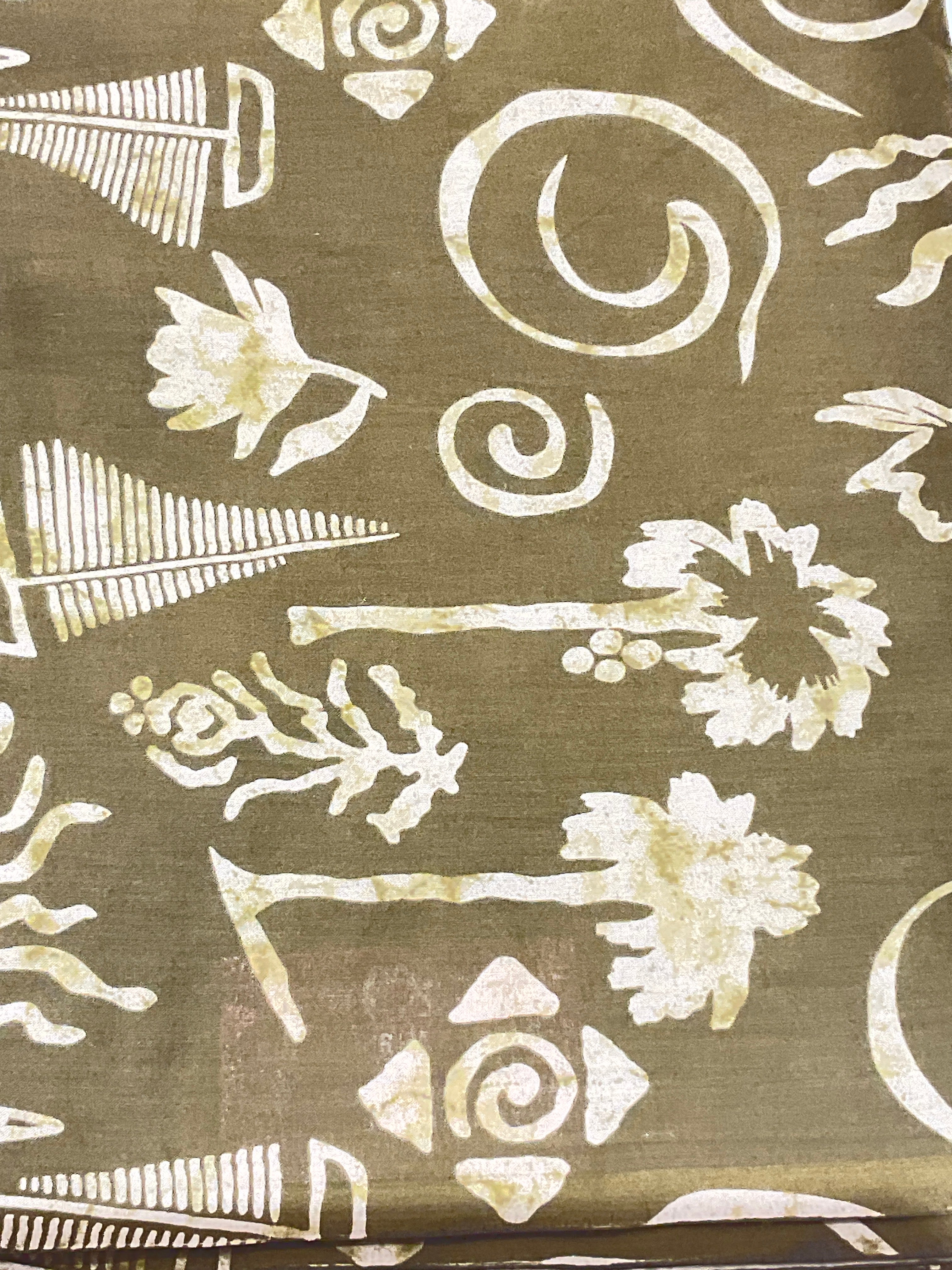 Mehndi Green Kalamkari Cotton Fabric