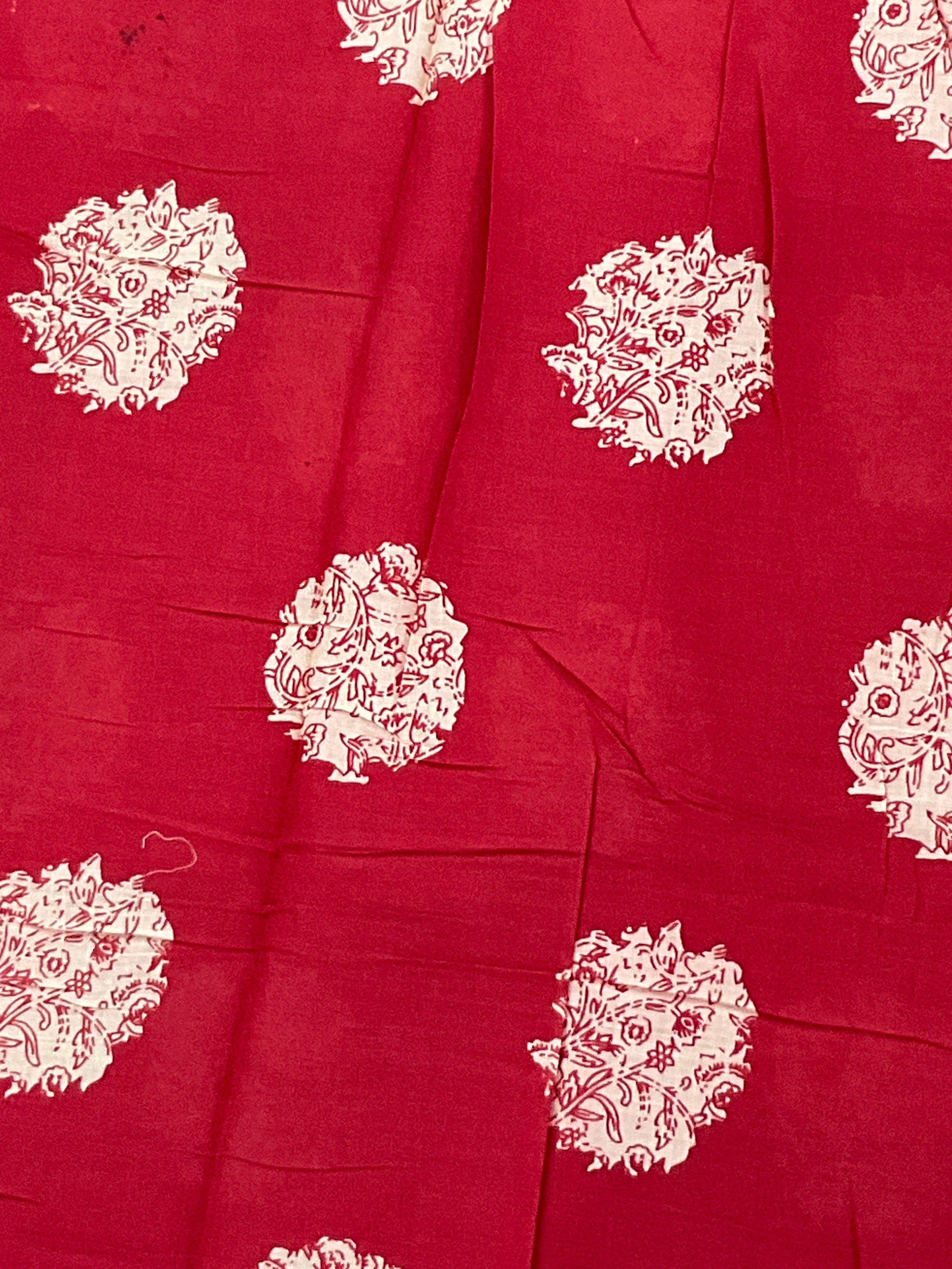 Kalamkari Mul Print Multicolour Cotton Saree | Separate Floral Blouse Piece