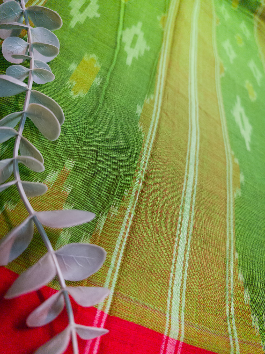 Deep Green Pochampally Cotton Saree