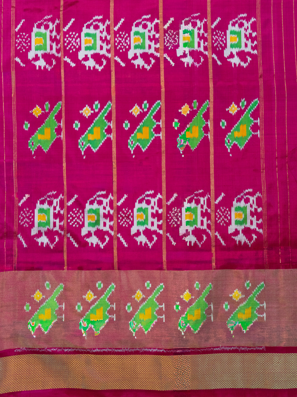 Yellow Pochampally Ikat Silk Saree