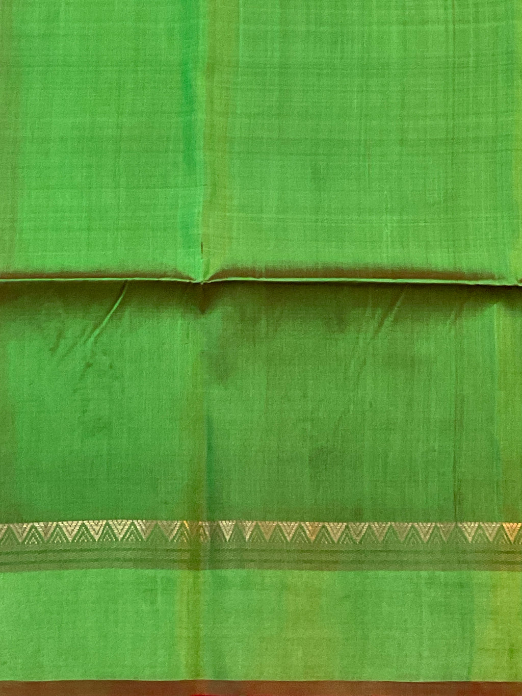 Handwoven Pure Silk Saree in Green with Rich Weave Pallu, Contrast Border & Blouse