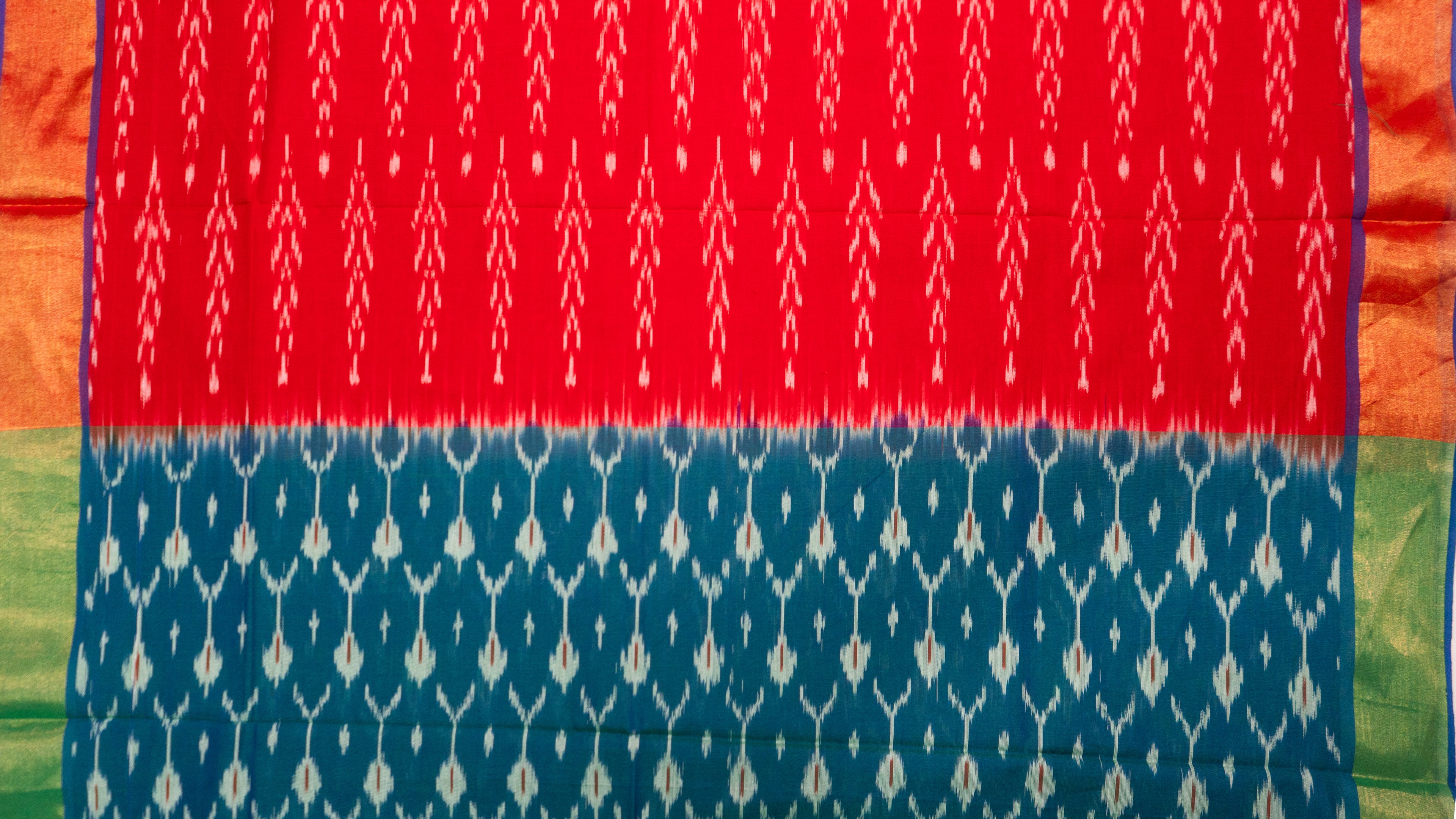 Pure handloom pochampally soft cotton dress material (Unstitched)