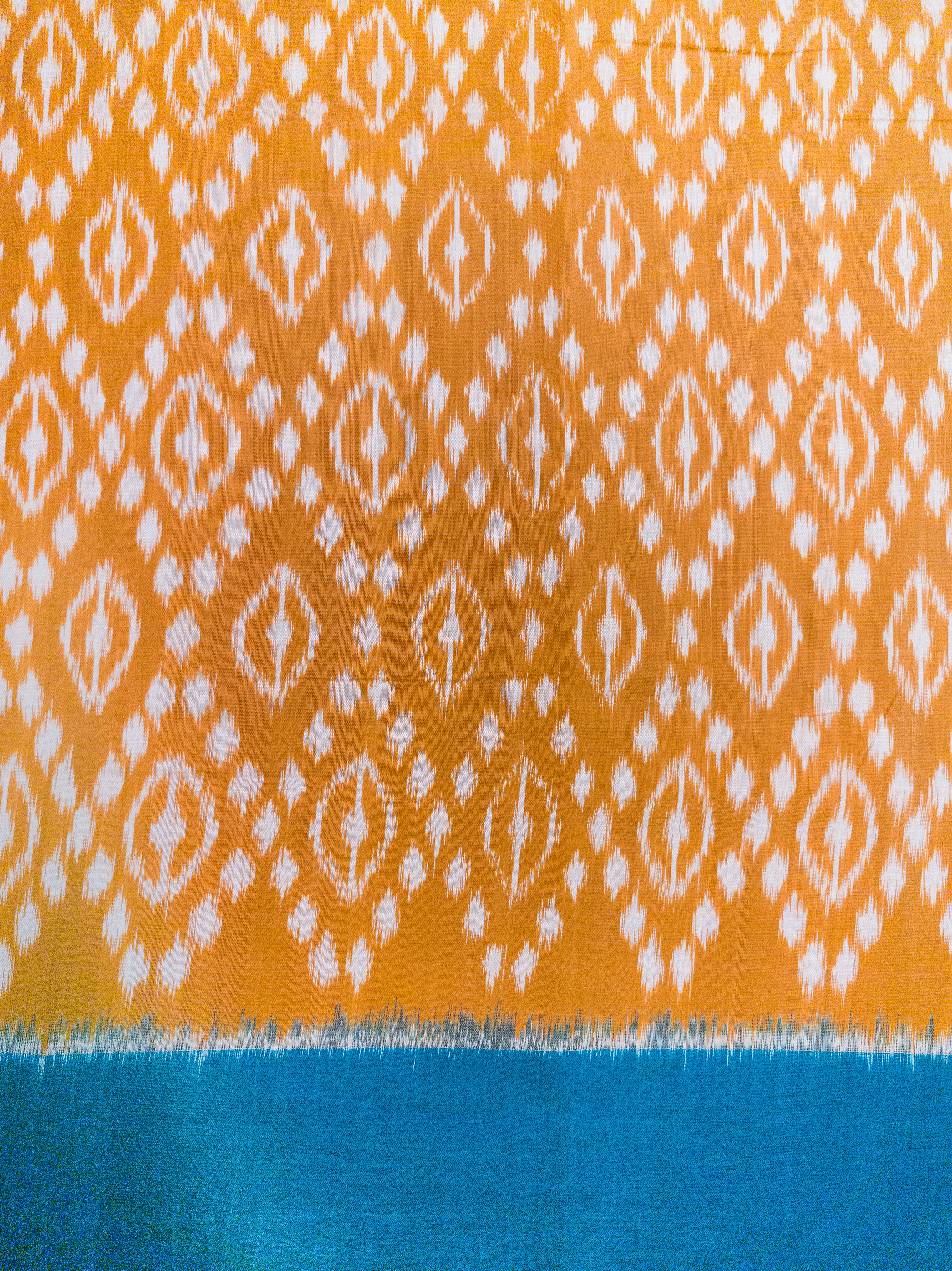 Mustard Pochampally Cotton Saree