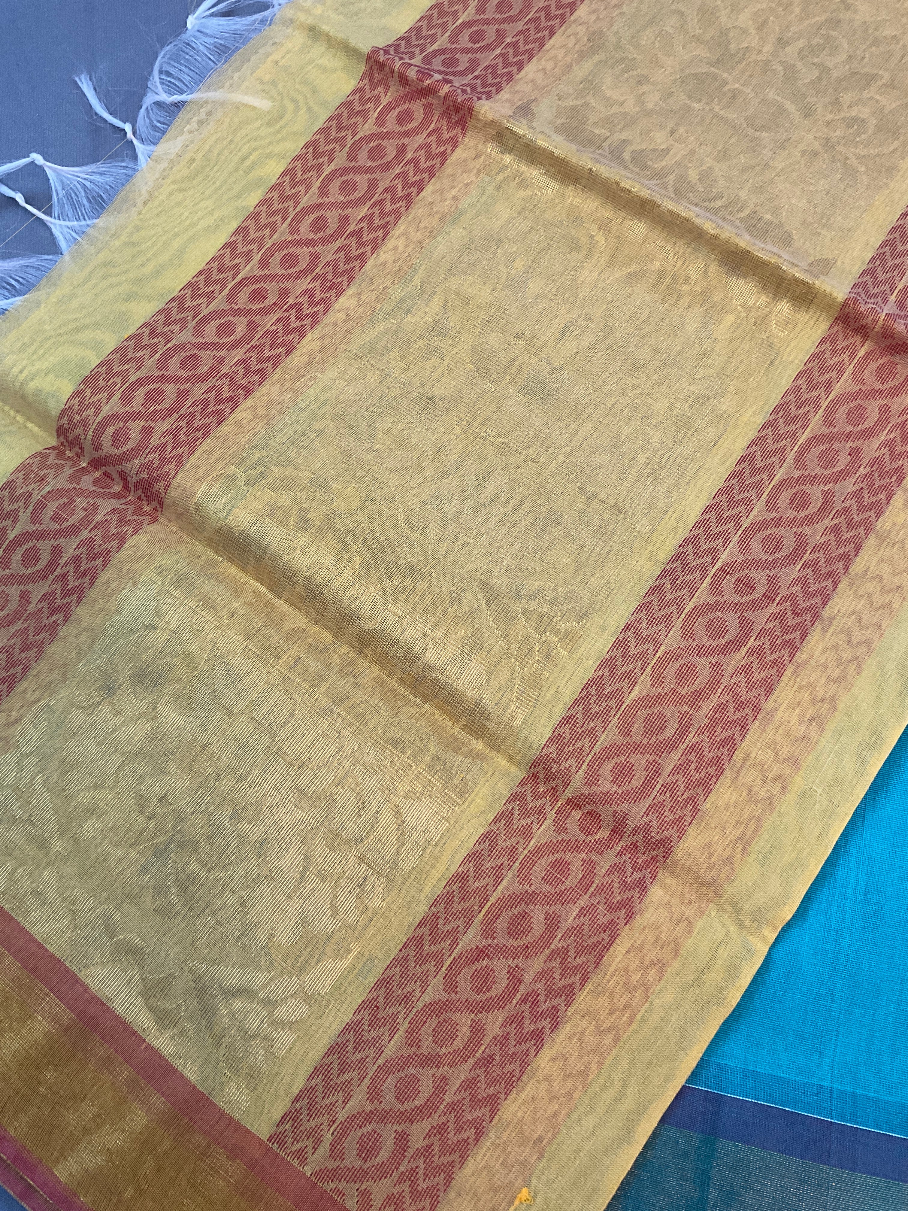 Mustard Pochampally Dress Material