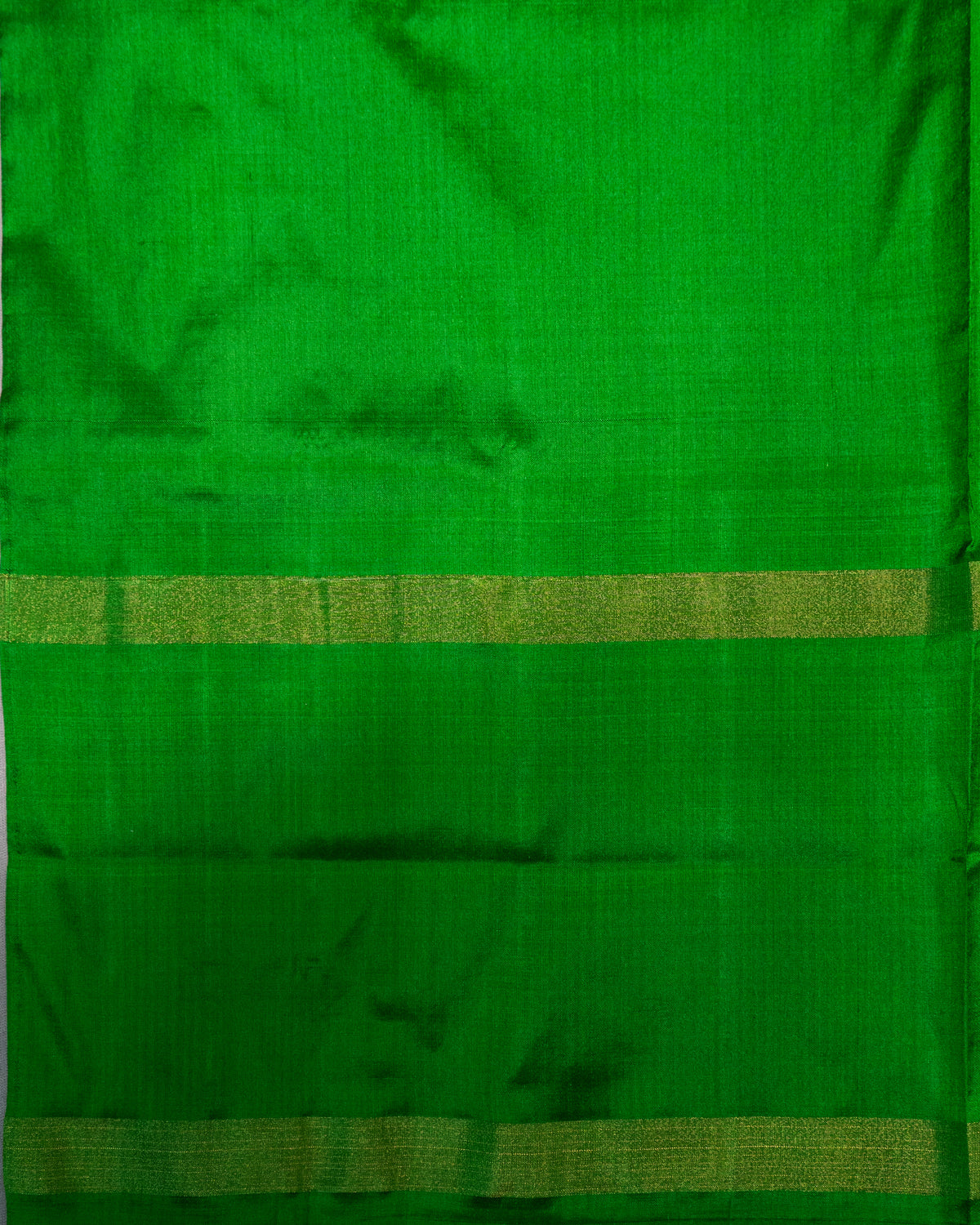 Hot Pink Pochampally Double Ikat Pure Silk Saree — Green Ikat Border & Pallu, Green Zari Blouse