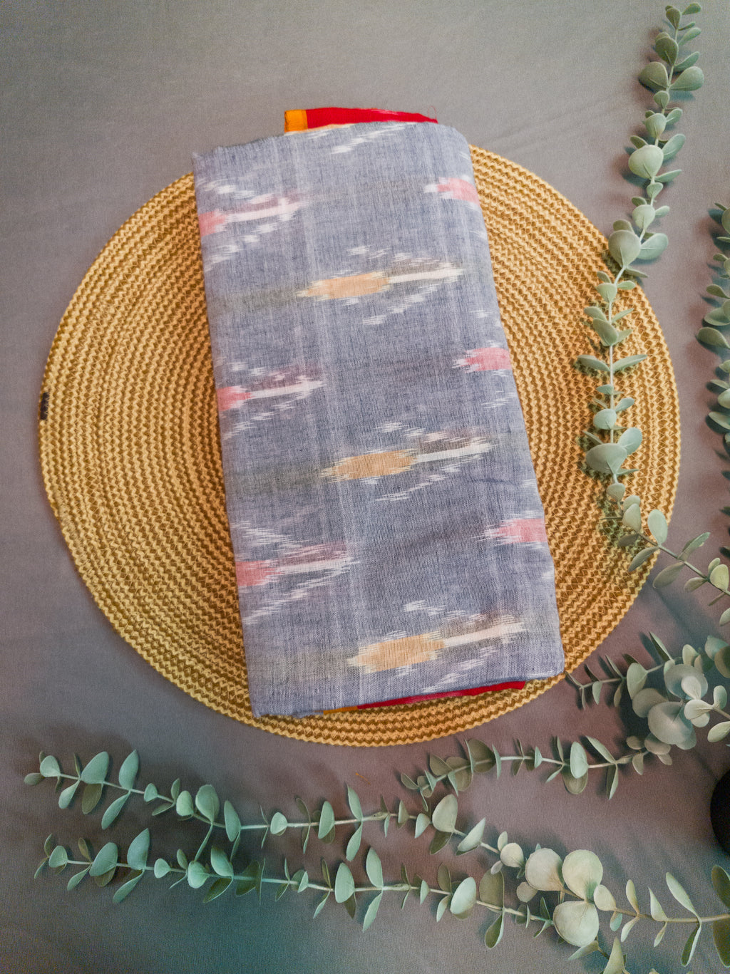 Grey Pochampally Cotton Saree