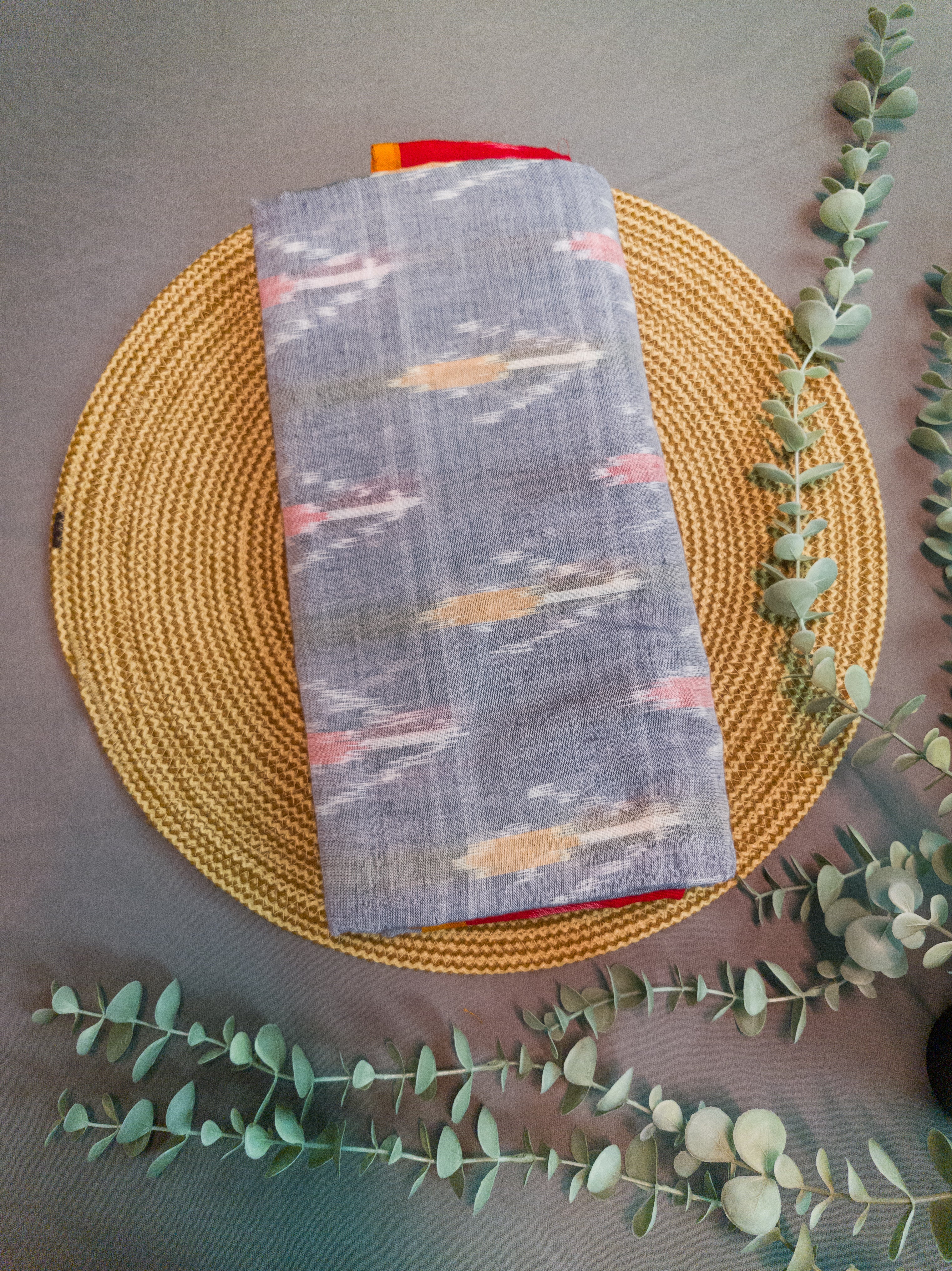 Grey Pochampally Cotton Saree