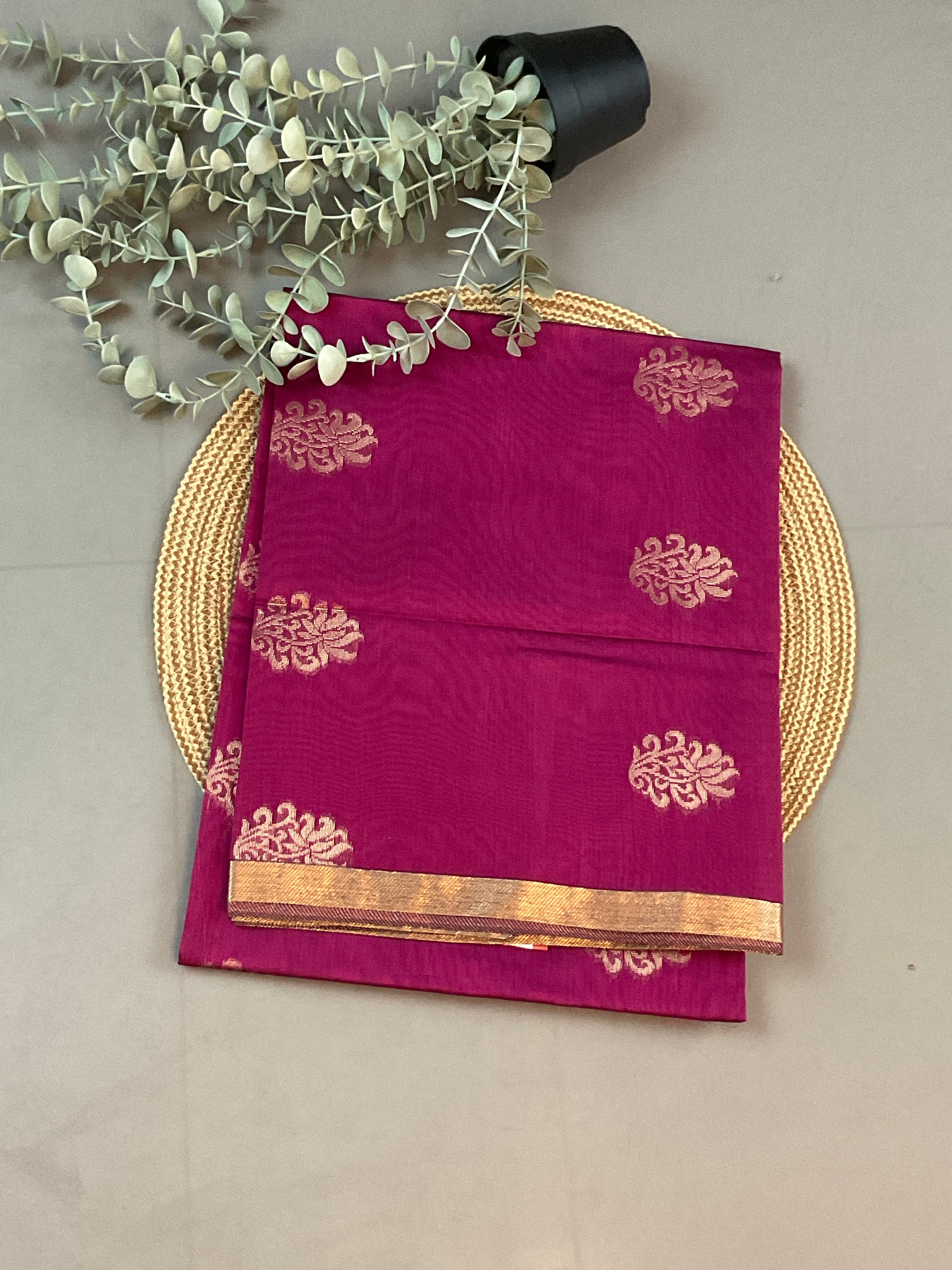 Pink Pochampally Zari Dress Material