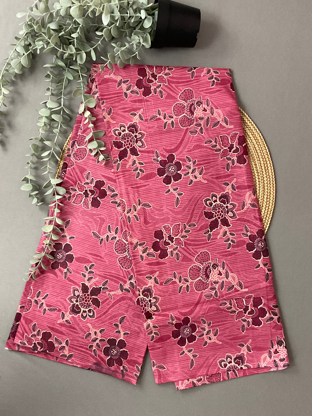 Dusty Pink Block Print Cotton Dress Material