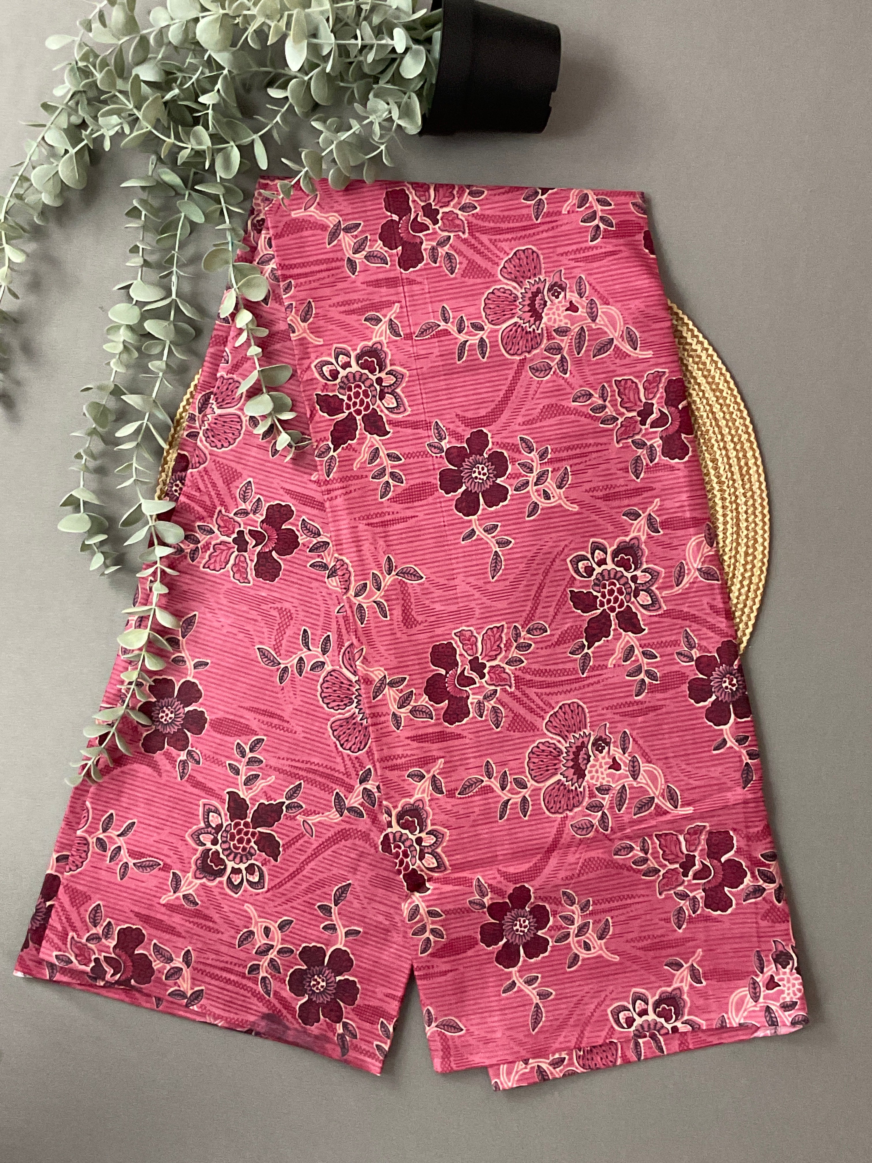 Dusty Pink Block Print Cotton Dress Material