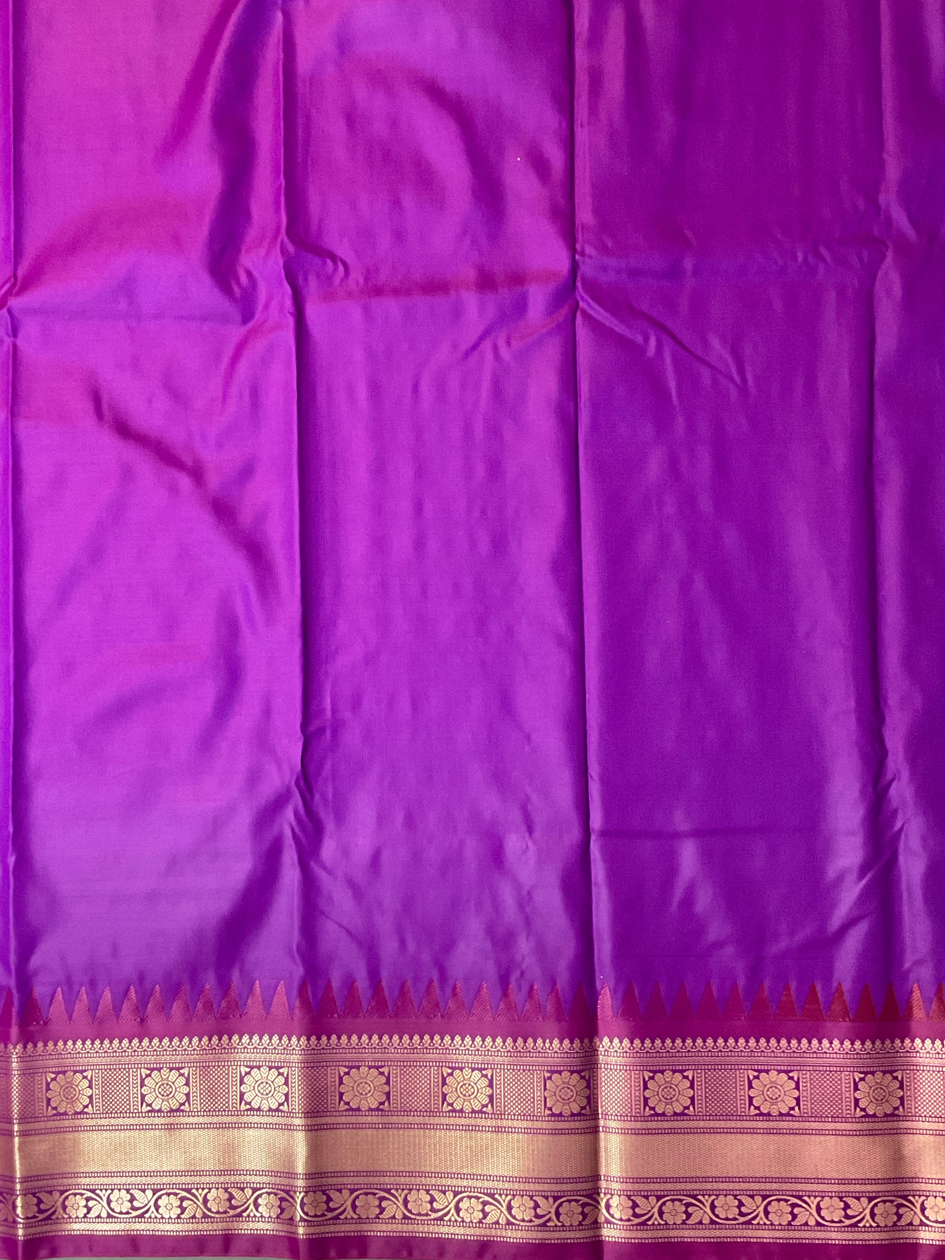 Kanchipuram Pattu Silk Saree in Sea Green with Contrast Pallu & Kanchi Border Blouse