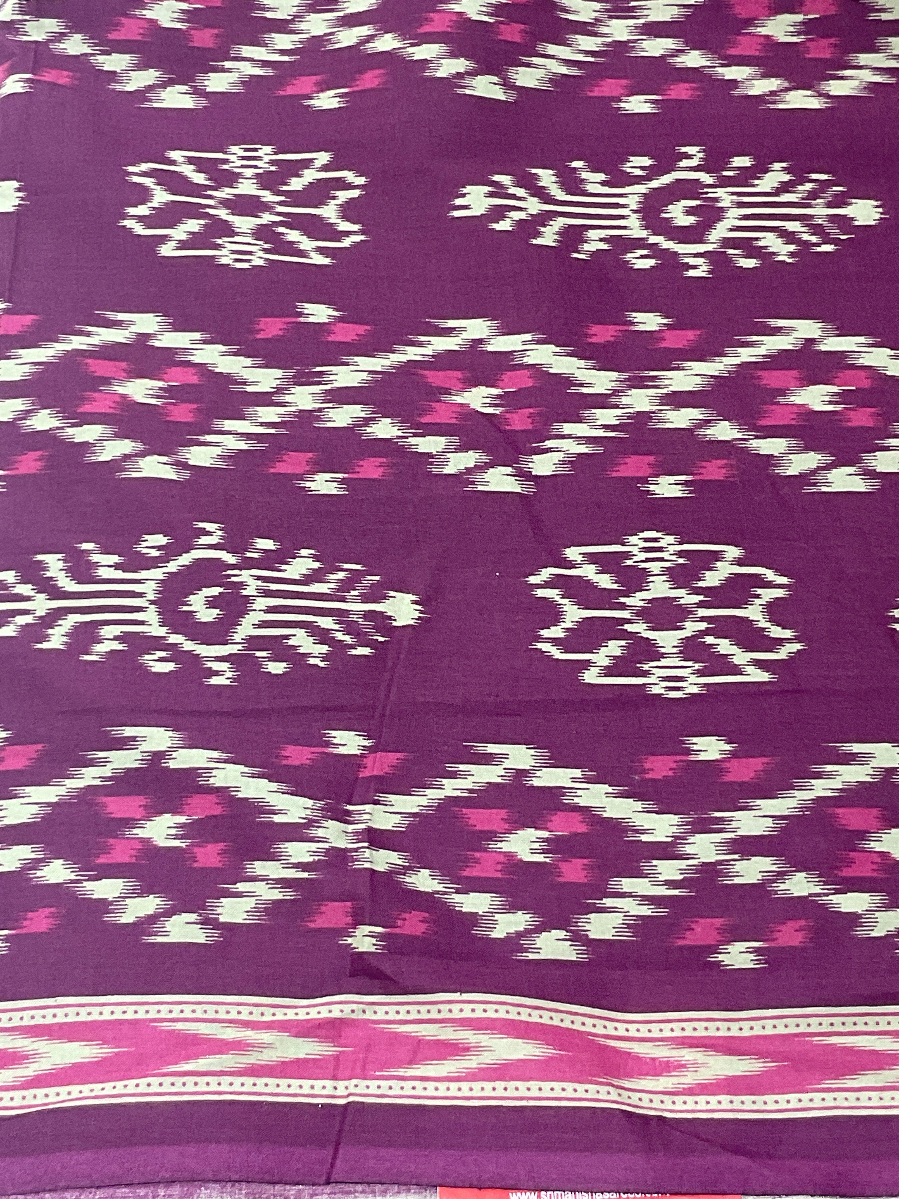 Deep Pink Pochampally Thaan Fabric