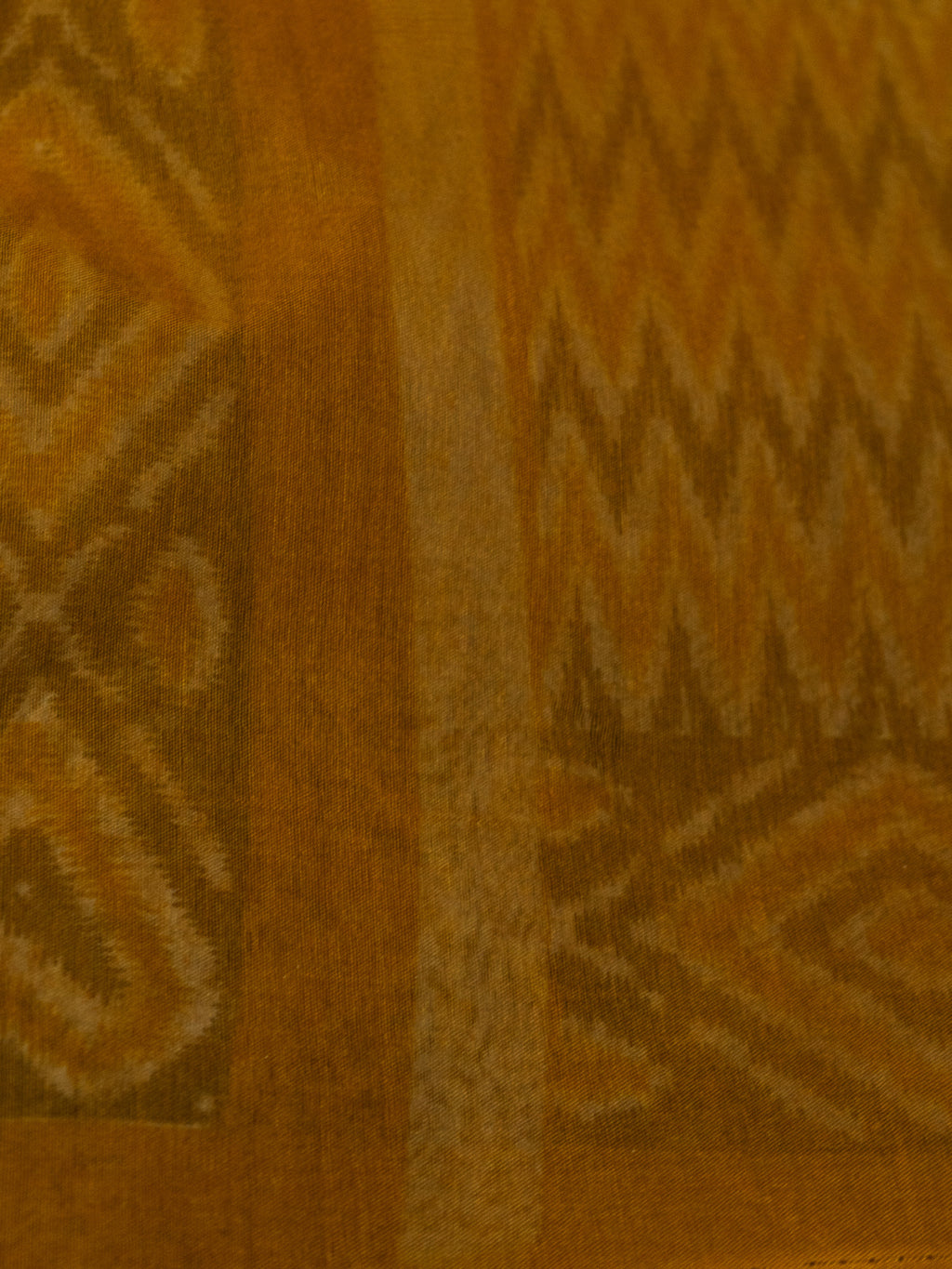 Yellow & Blue Kalamkari Zig-Zag Cotton Saree