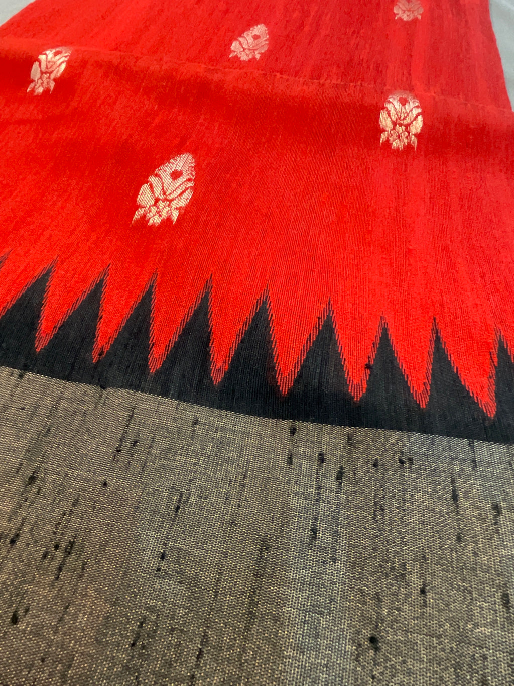 Red Nizami Raw Silk Saree