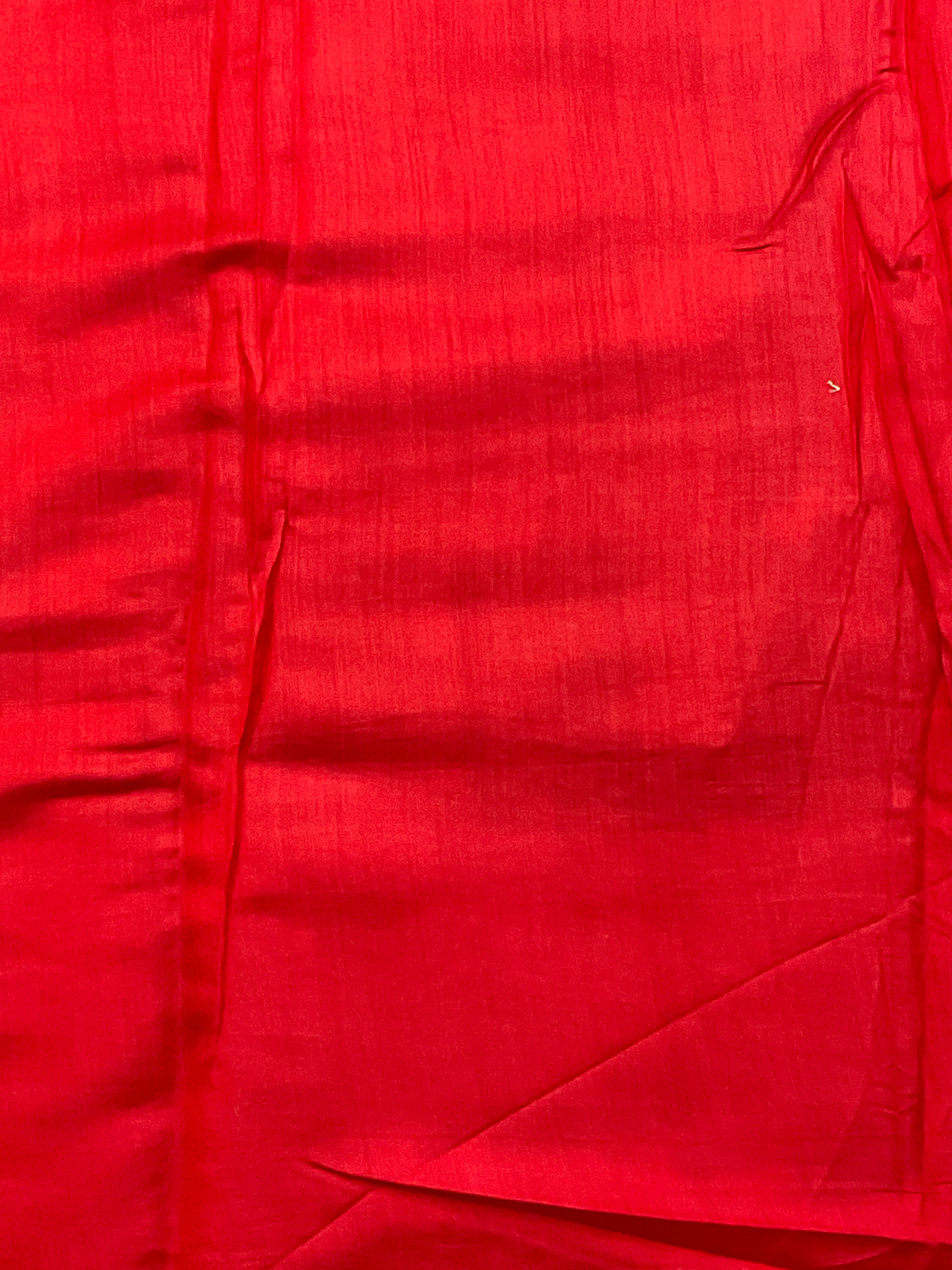 Blue & Red Pochampally Soft Silk Saree