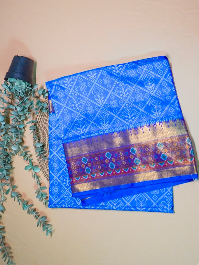 Royal Blue Patola Silk Saree