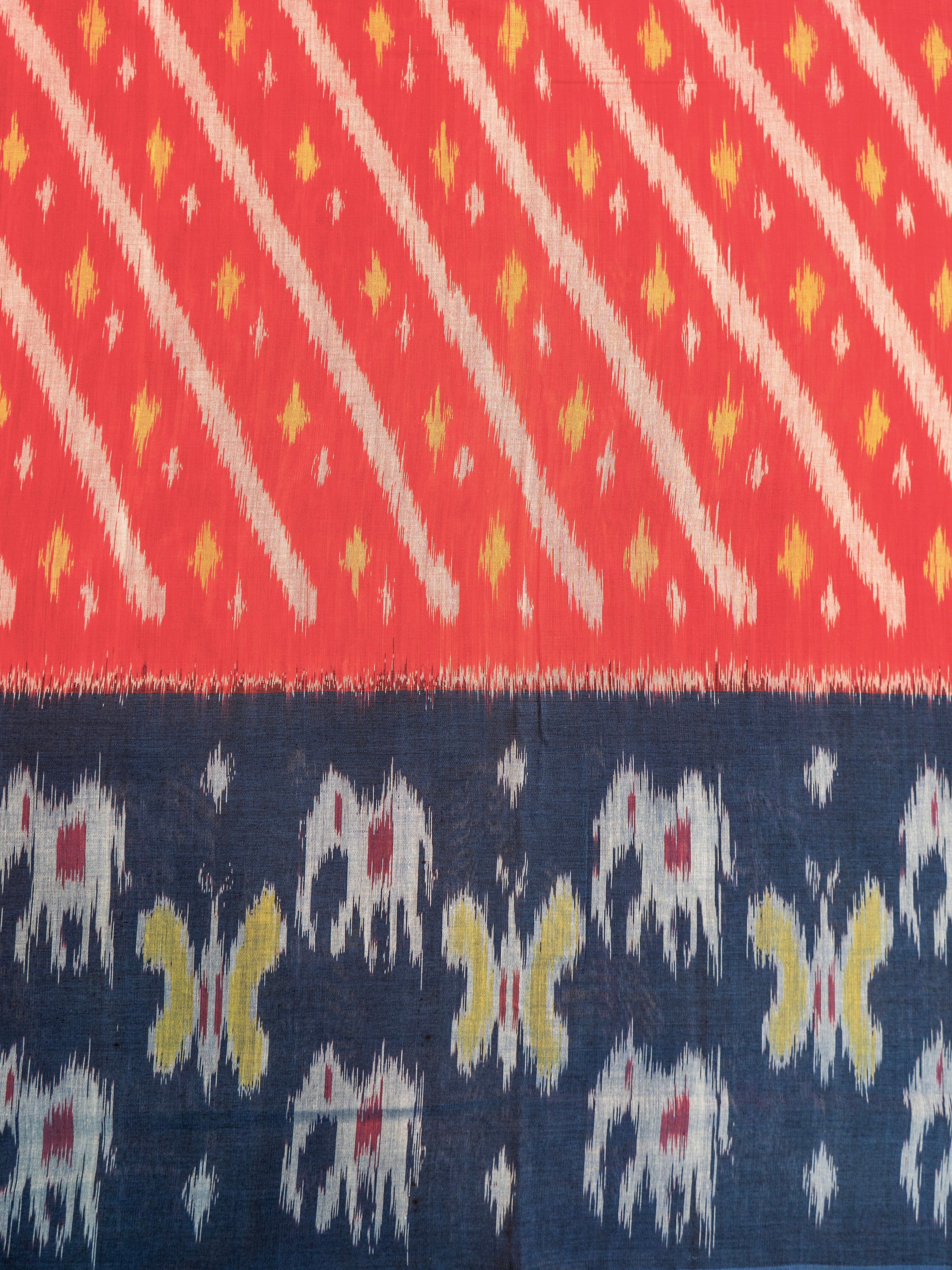 Red Pochampally Cotton Saree