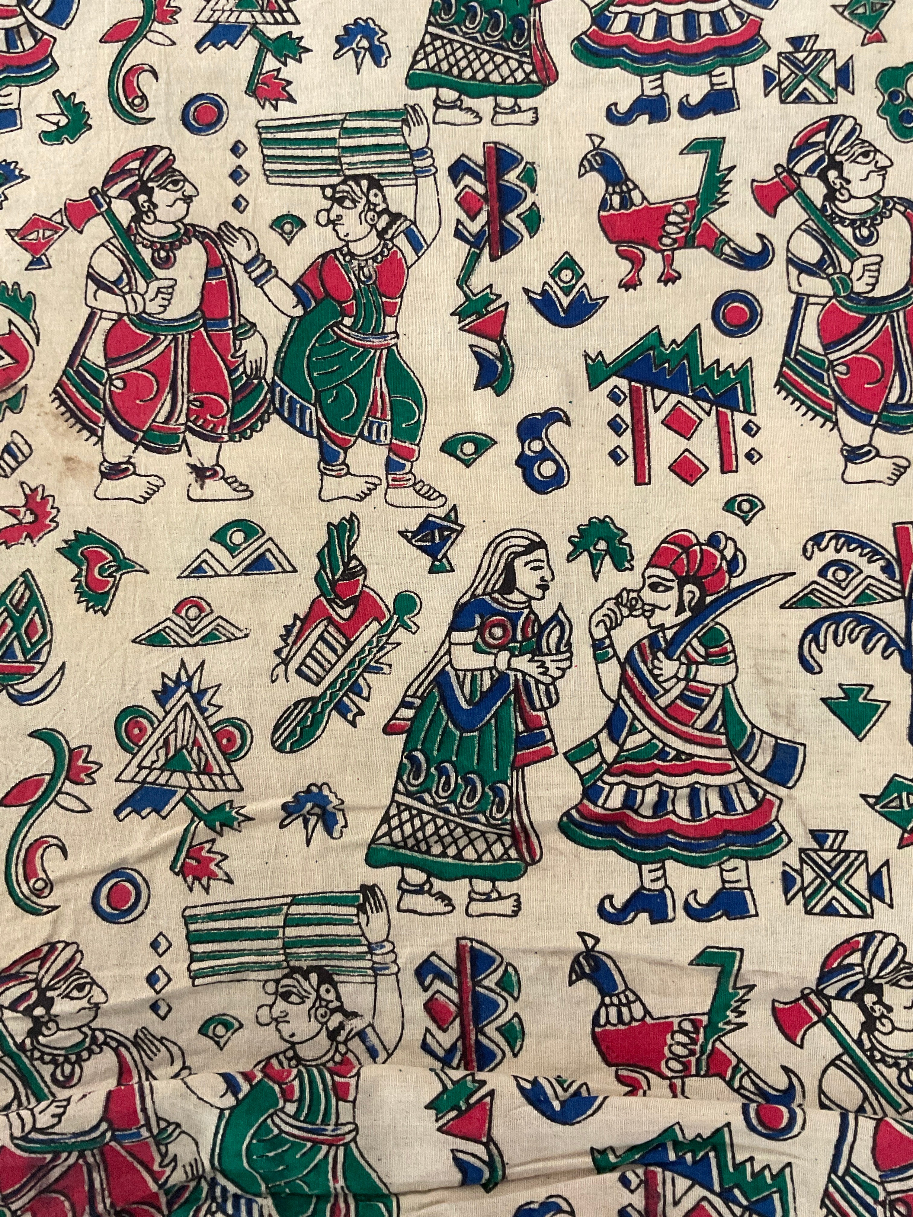 Kalamkari Vareli Printed Cotton Fabric