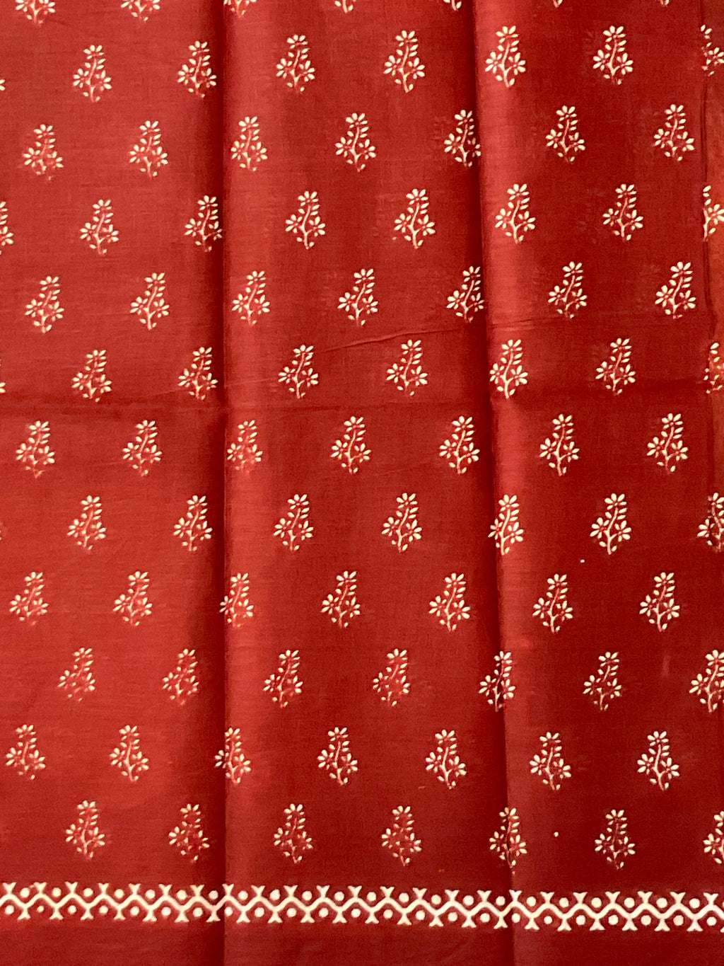 Pink Floral Printed Cotton Saree with Blouse (Design 2)