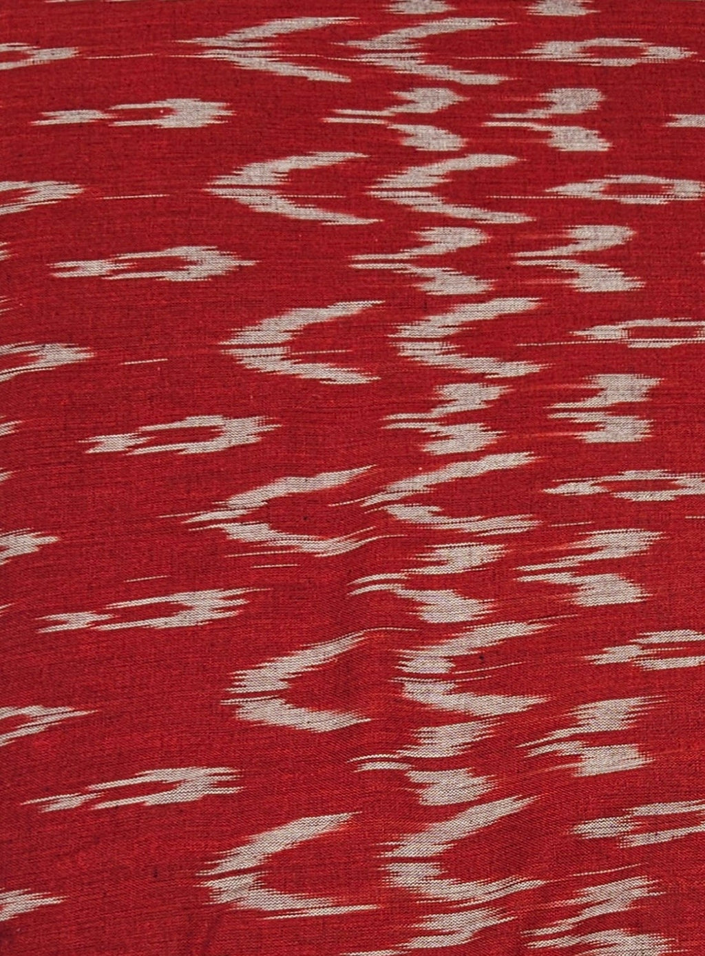 Deep Red Pochampally Ikkat Handloom Cotton Fabric (Per Metre)