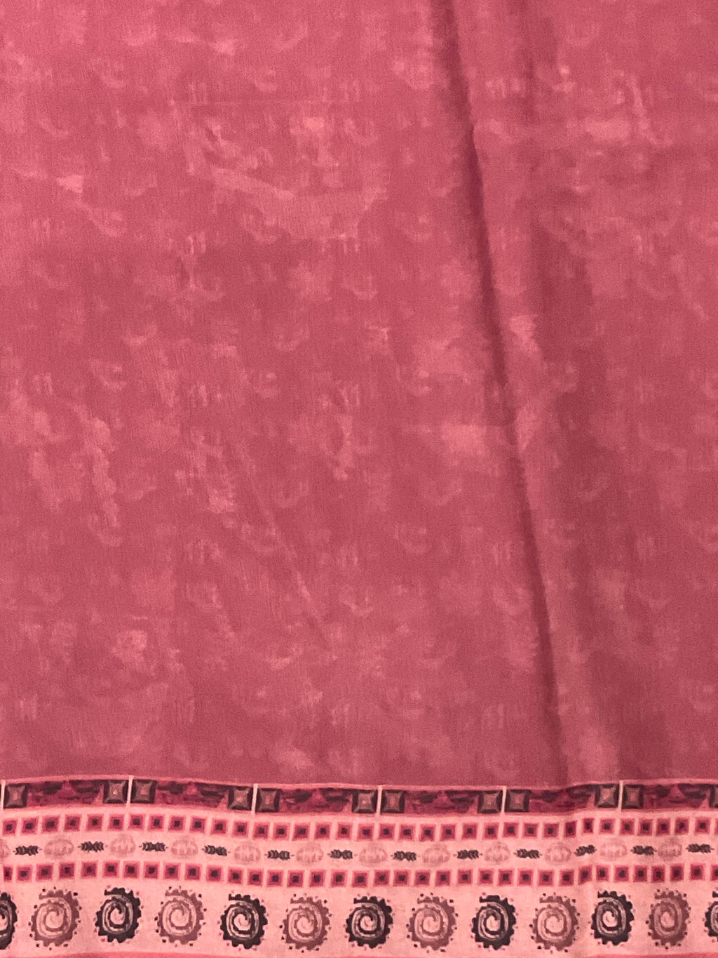 Kalamkari Vareli Printed Flowing Georgette Saree with Printed Border, Designer Pallu & Blouse – Pink