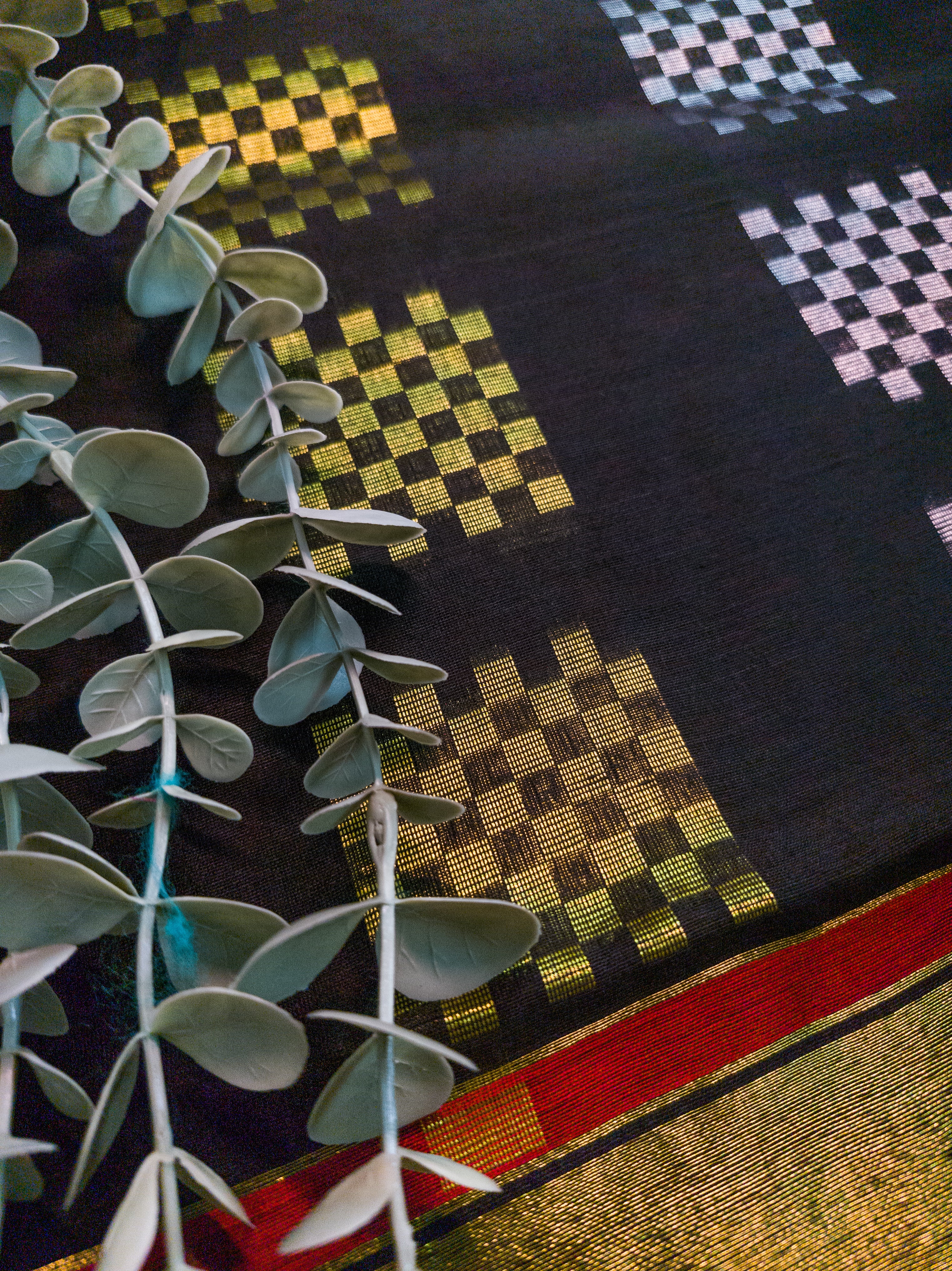 Red & Black Handloom Cotton Saree