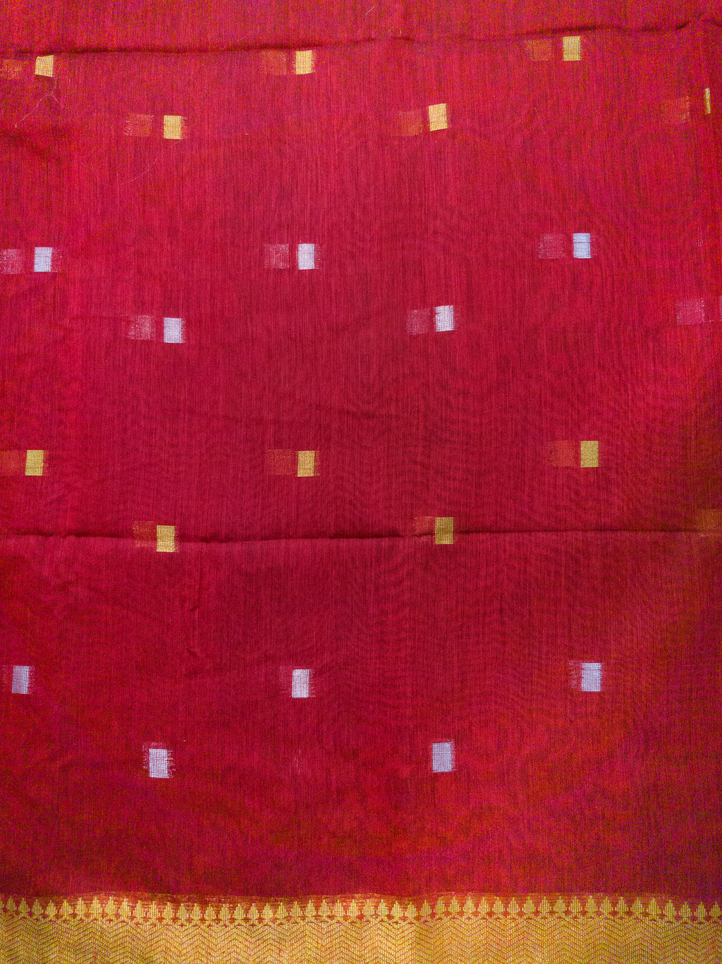 Red & Black Handloom Cotton Saree