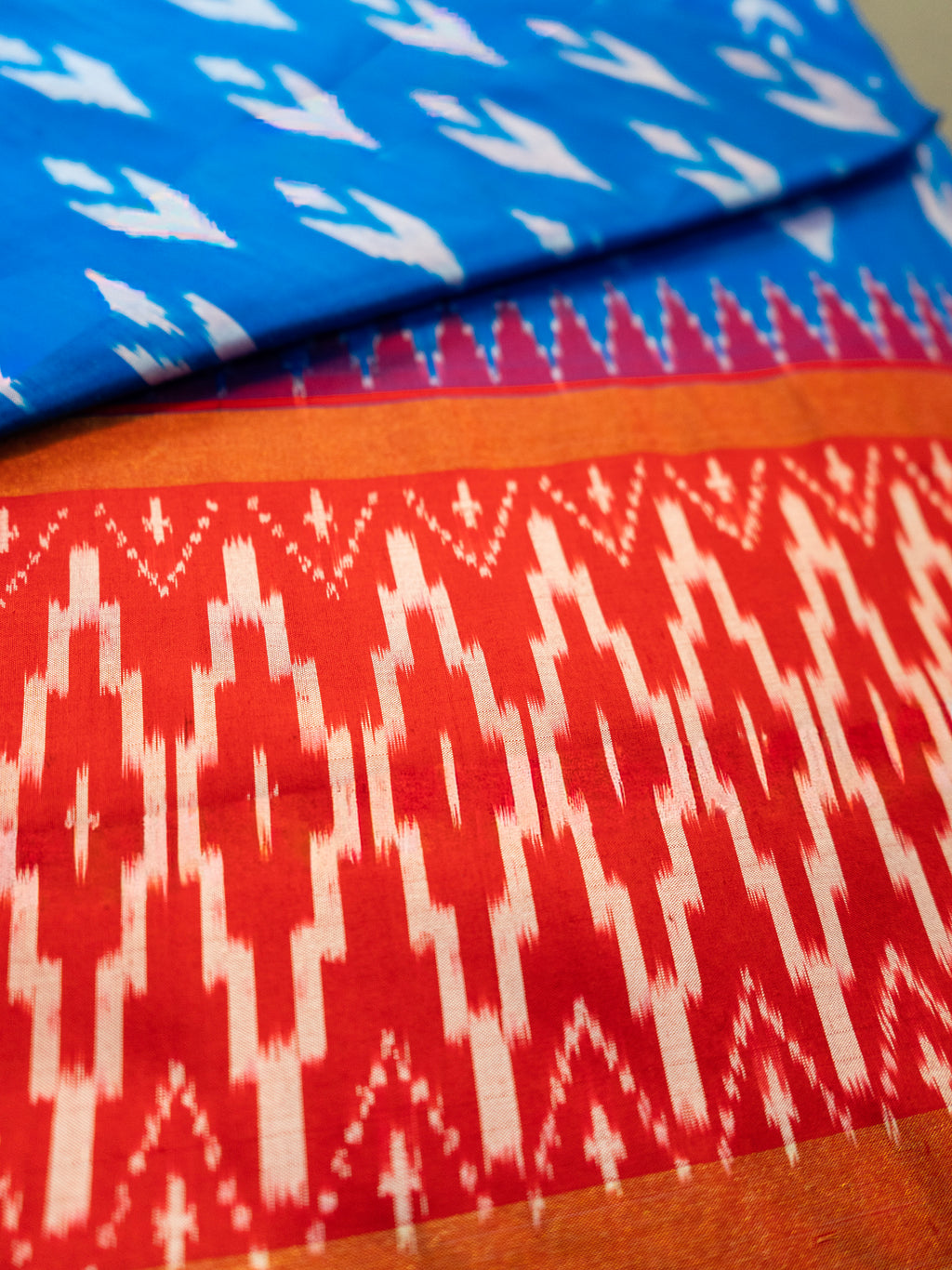 Blue Pochampally Ikat Silk Saree