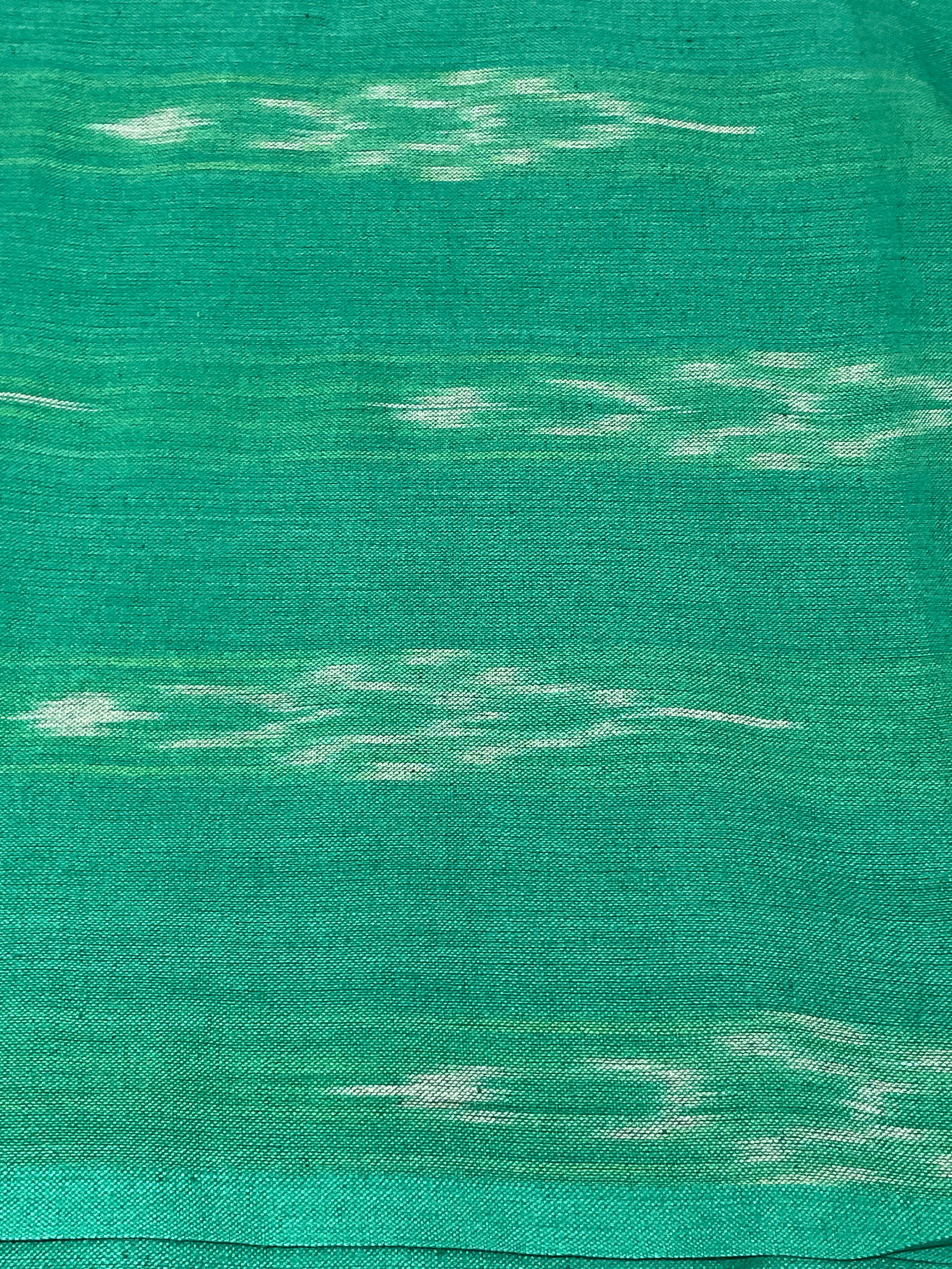 Green Pochampally Ikat Cotton Fabric