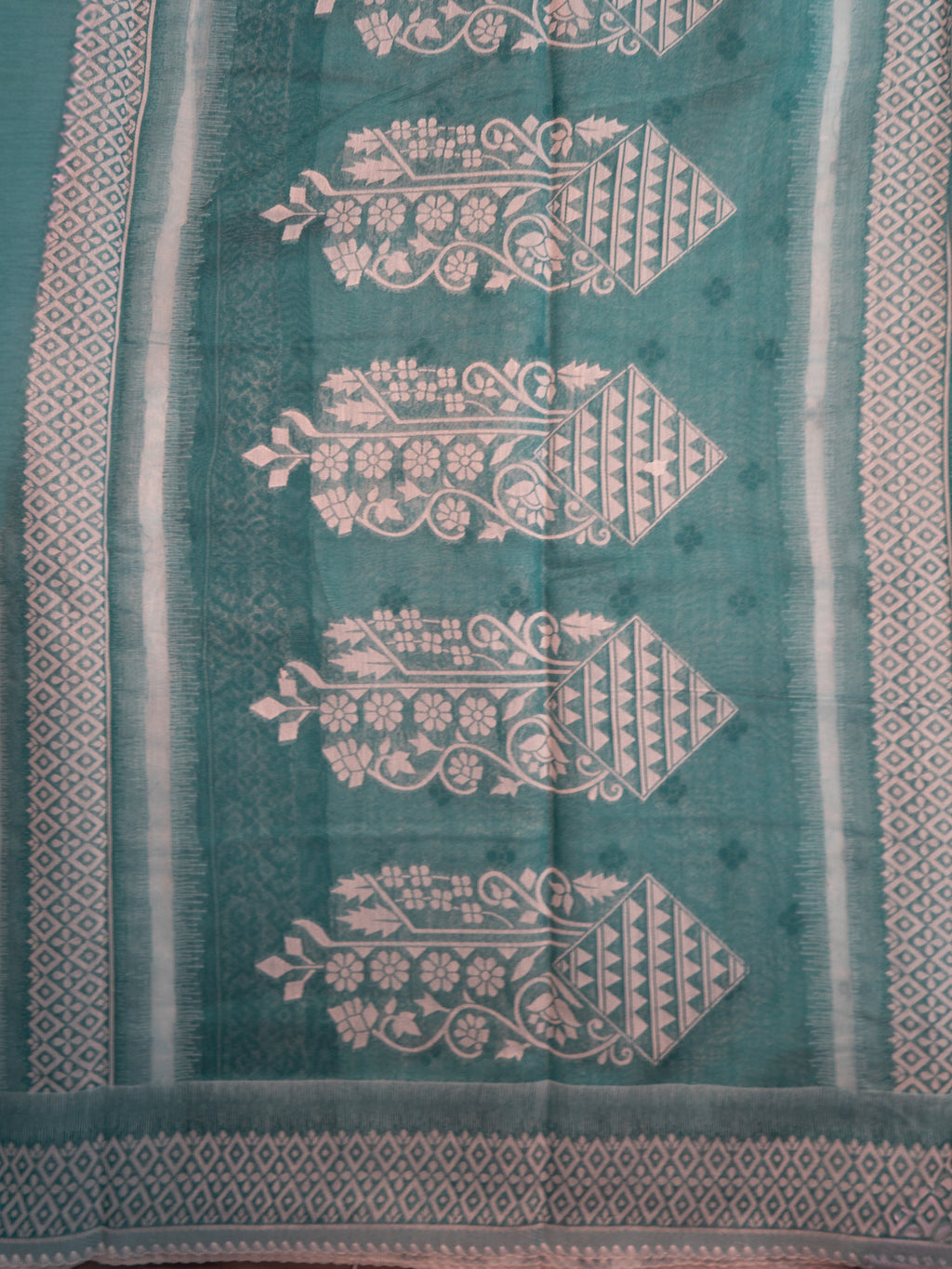 Sky Blue Pochampally Cotton Saree