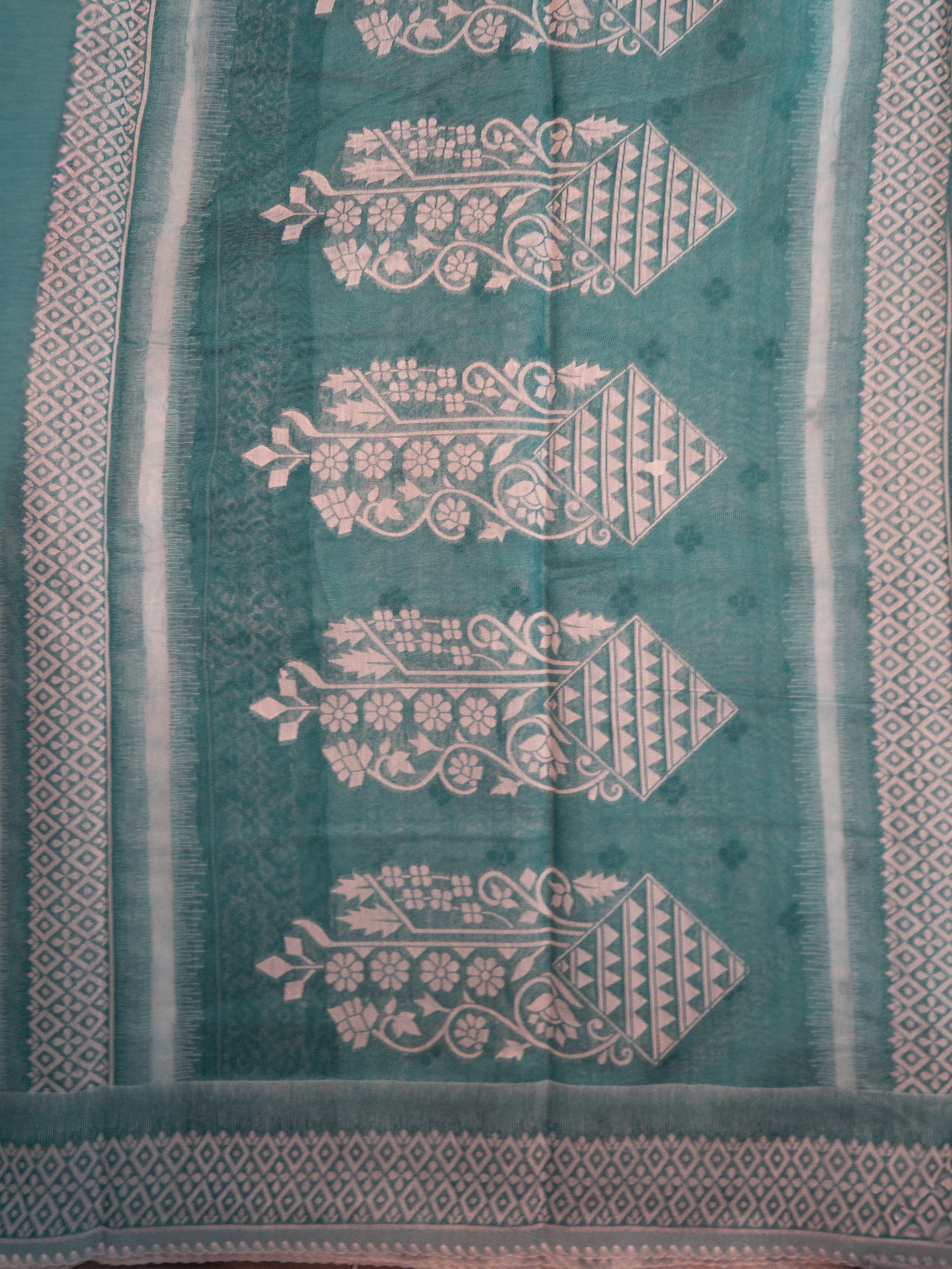 Sky Blue Pochampally Cotton Saree