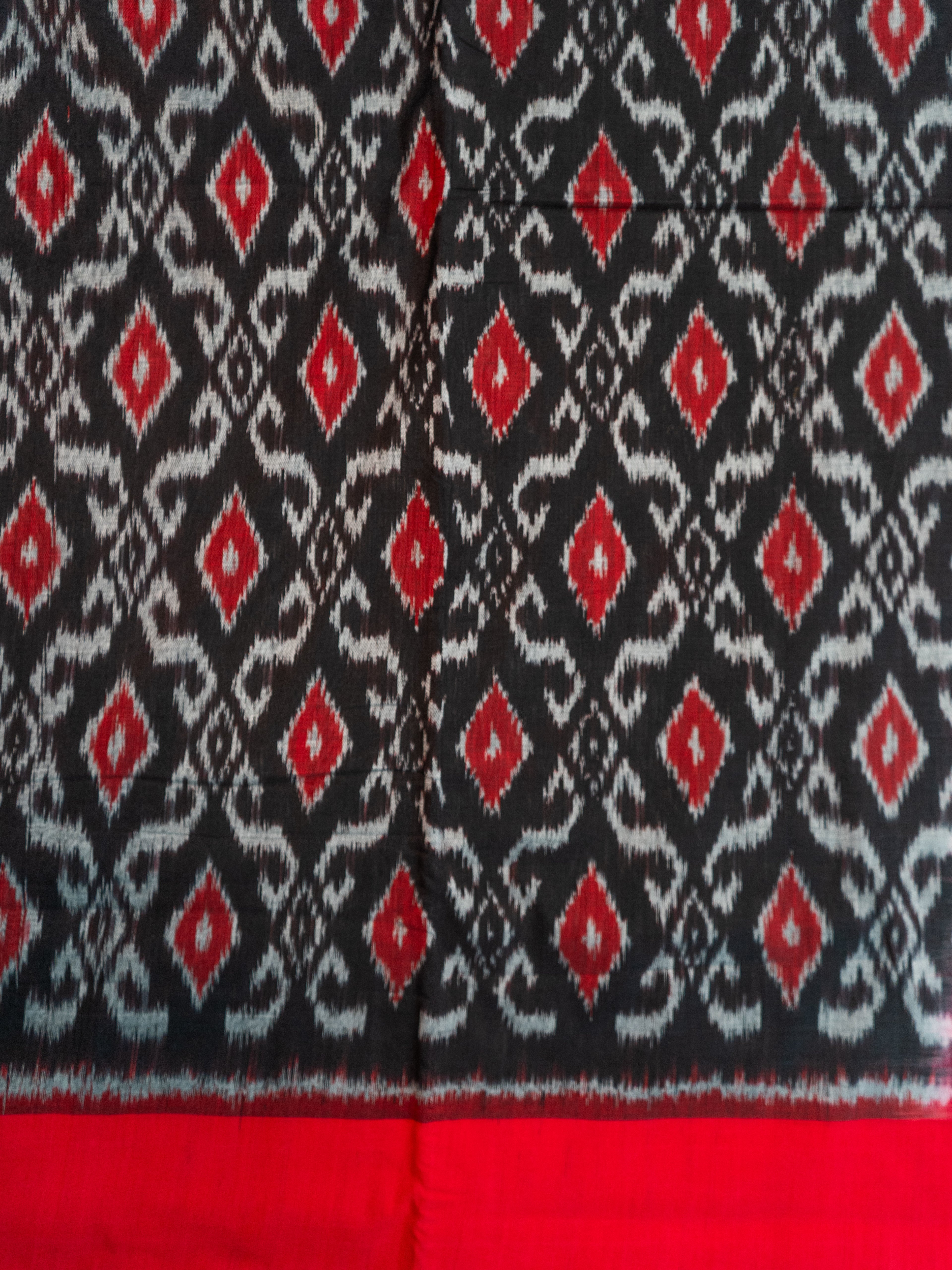 Black Pochampally Cotton Saree